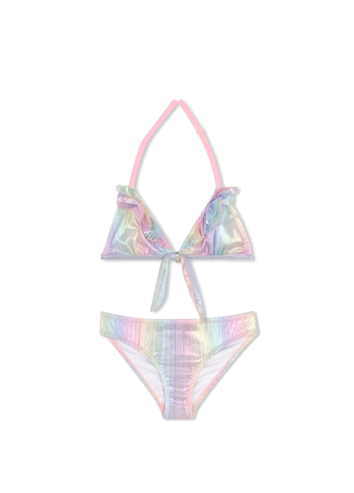 Çok Renkli Kız Çocuk Üçgen Bikini Takımı