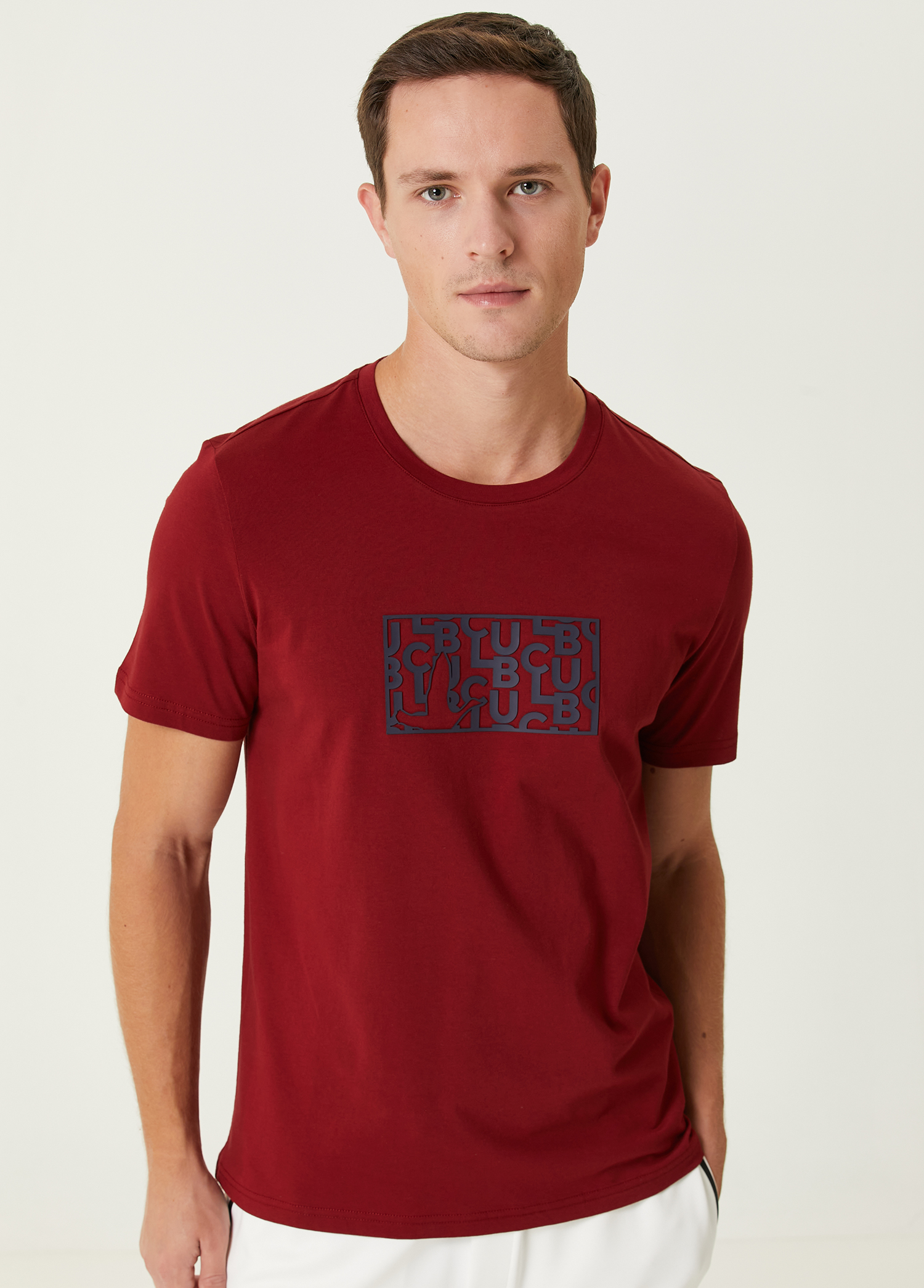 Bordo Baskılı T-shirt_1