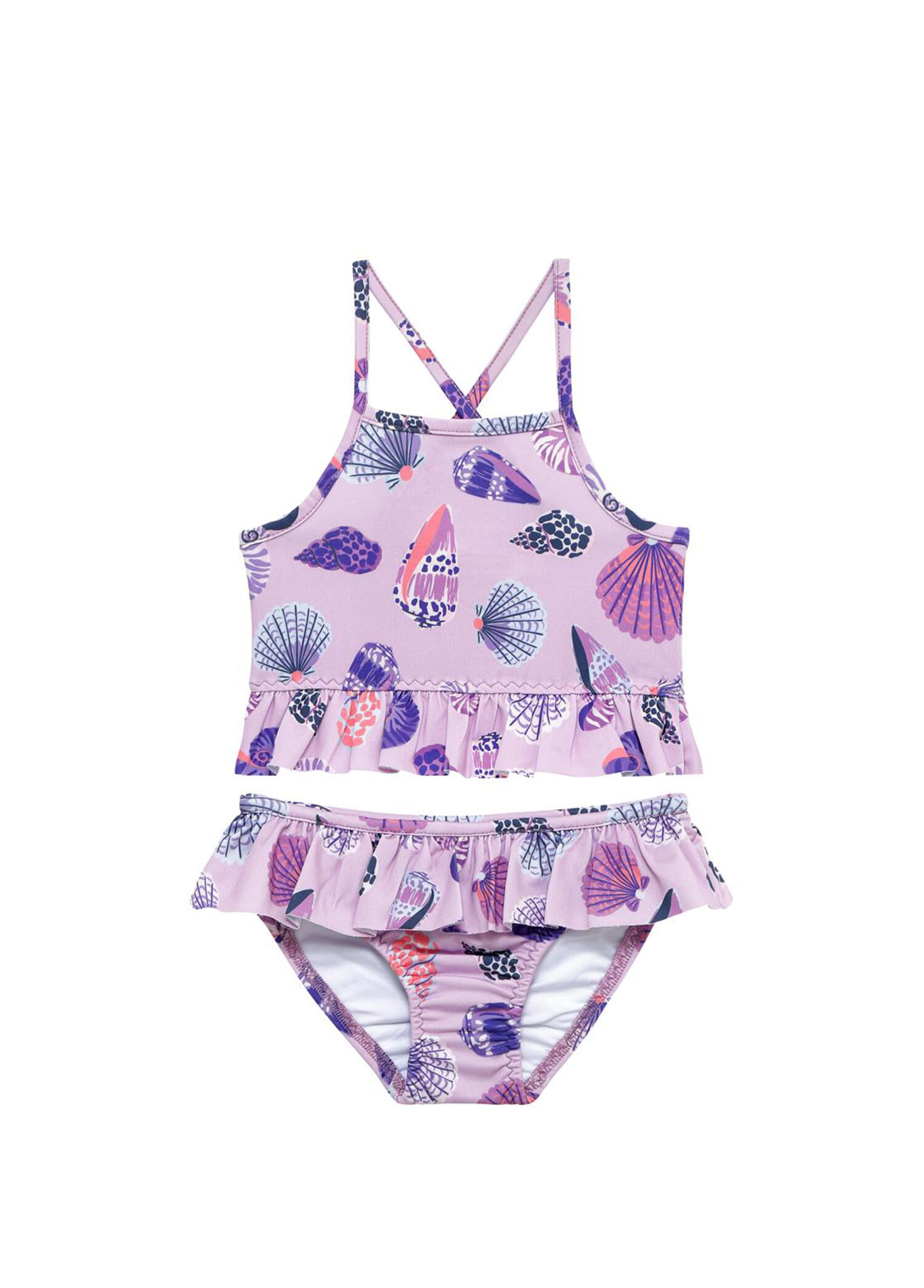 Coastal Gem Fırfırlı UV Korumalı Kız Çocuk Bikini Takımı
