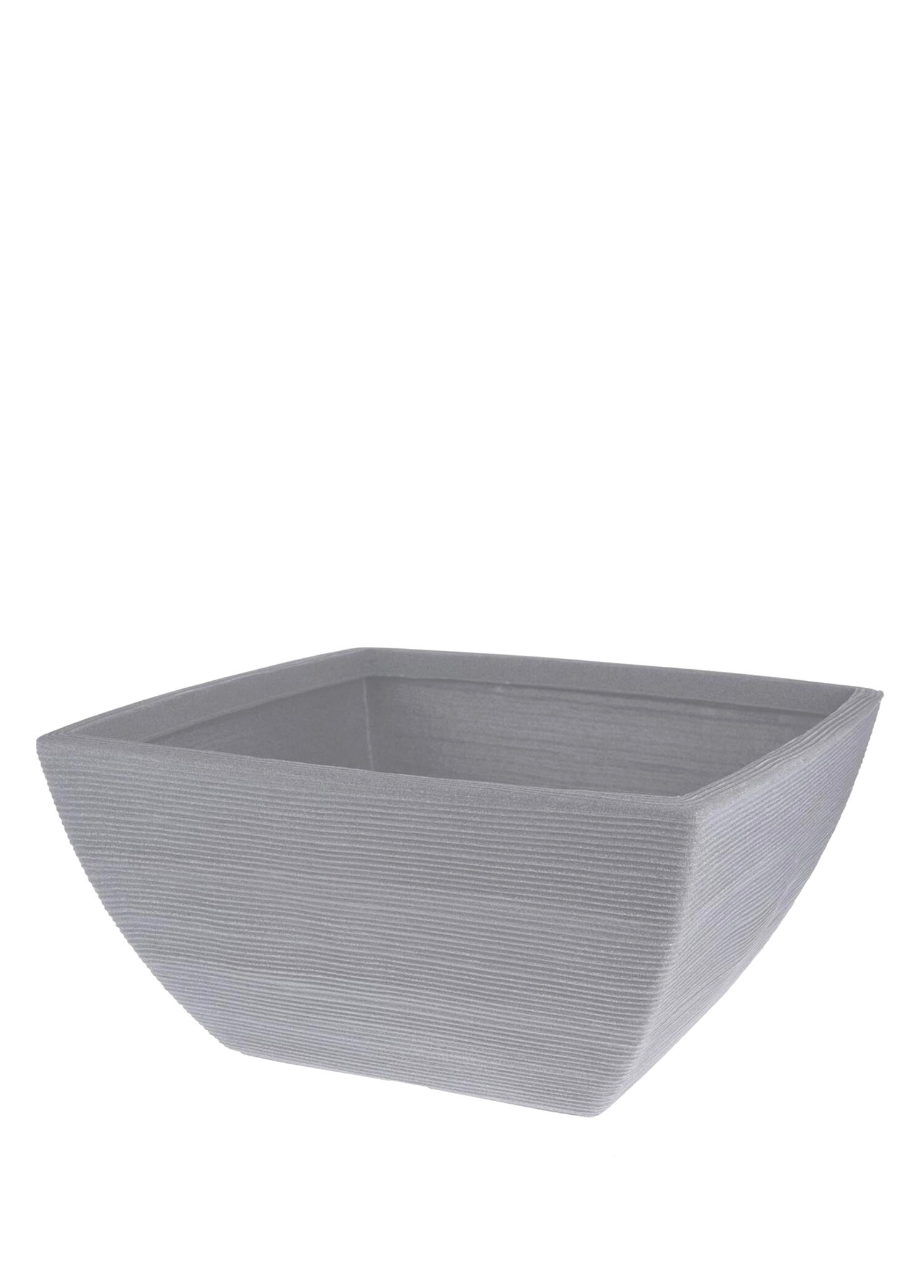 Gri Plastik Yivli Kare Saksı 52 x 25 cm