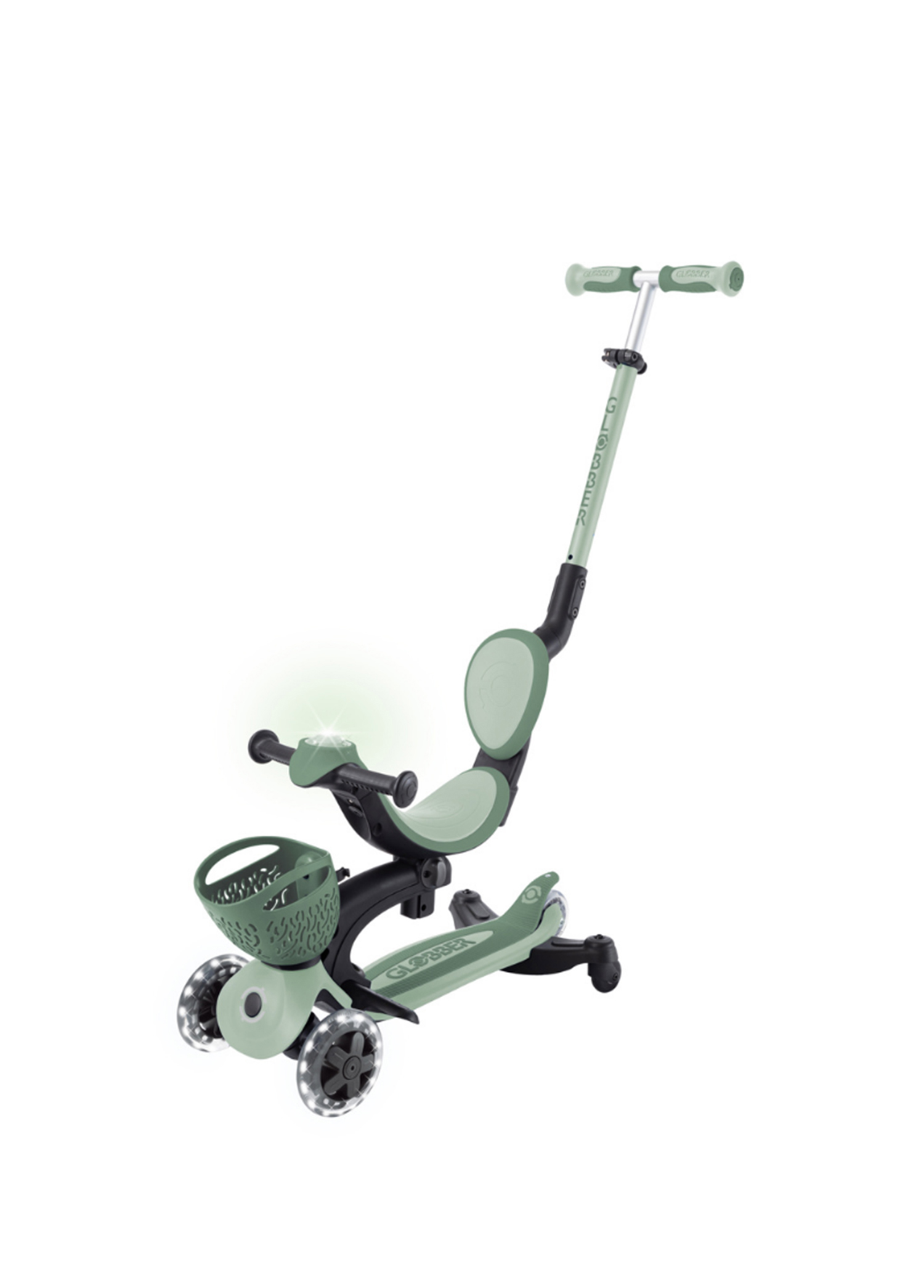 Go Up Baby 360 Işıklı Zeytin Yeşili Çocuk Scooter