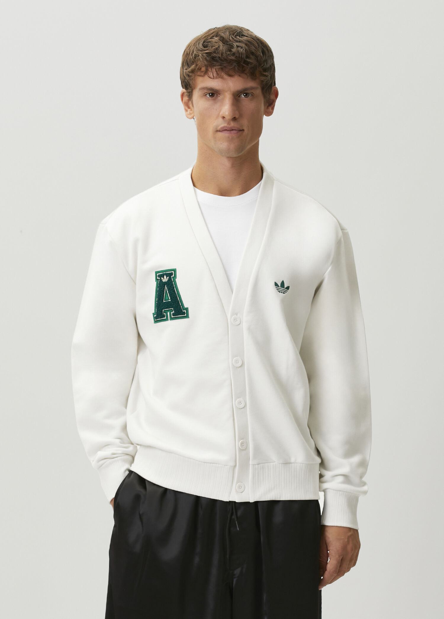 Varsity White Cardigan
