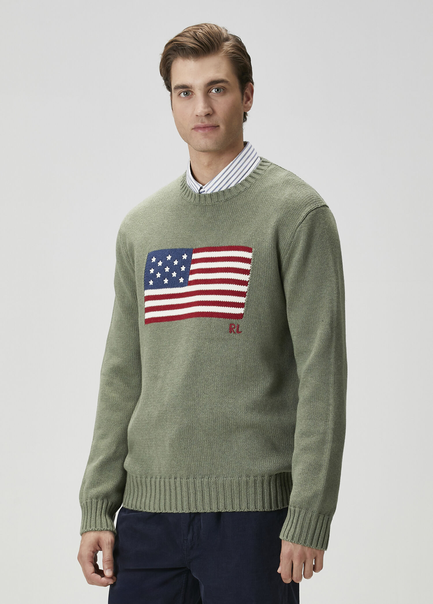 Polo Ralph Lauren - Yeşil Jakarlı Kazak - Yeşil