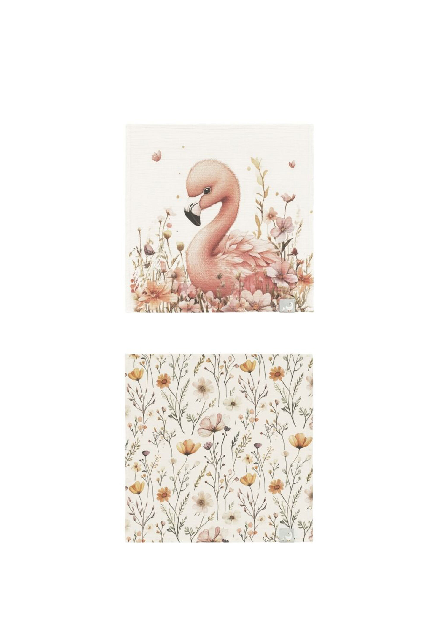 Baby Flamingo & Bloomie Müslin 2'li Bebek Örtü Seti