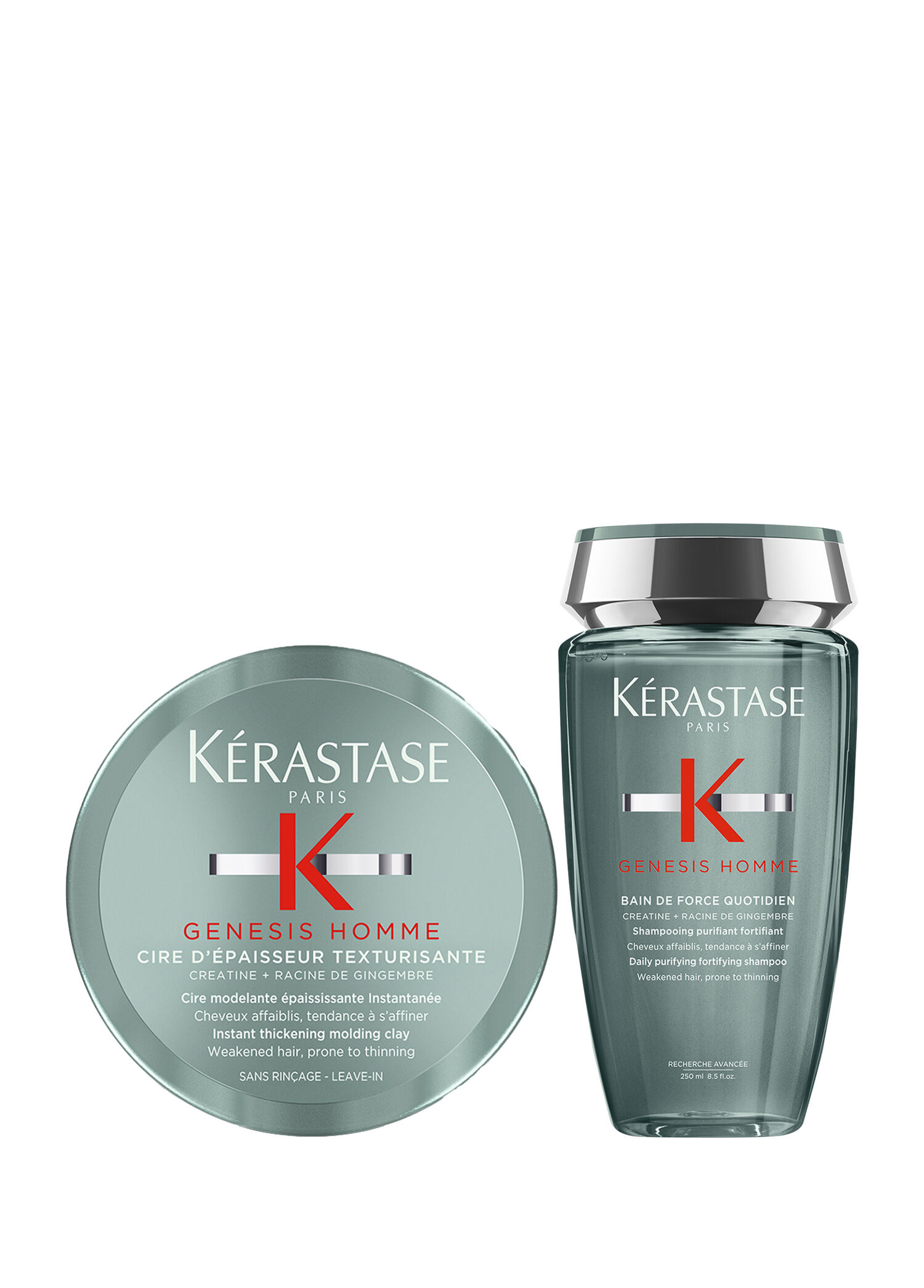 Genesis Homme Erkekler İçin Yoğunlaştırıcı Şampuan 250 ml + Wax 75 ml 2'li Saç Bakım Seti