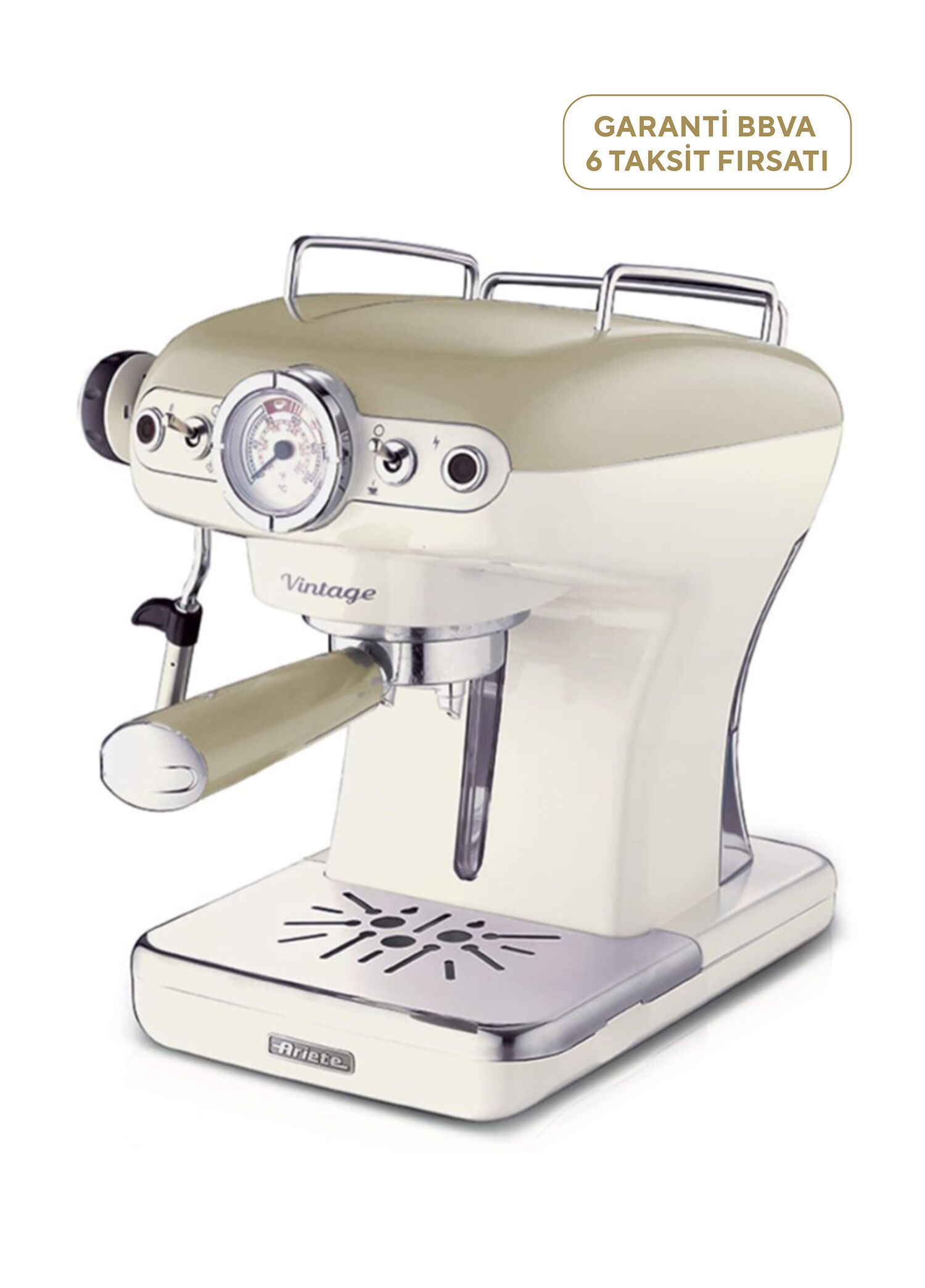 Vintage Espresso Bej Kahve Makinesi