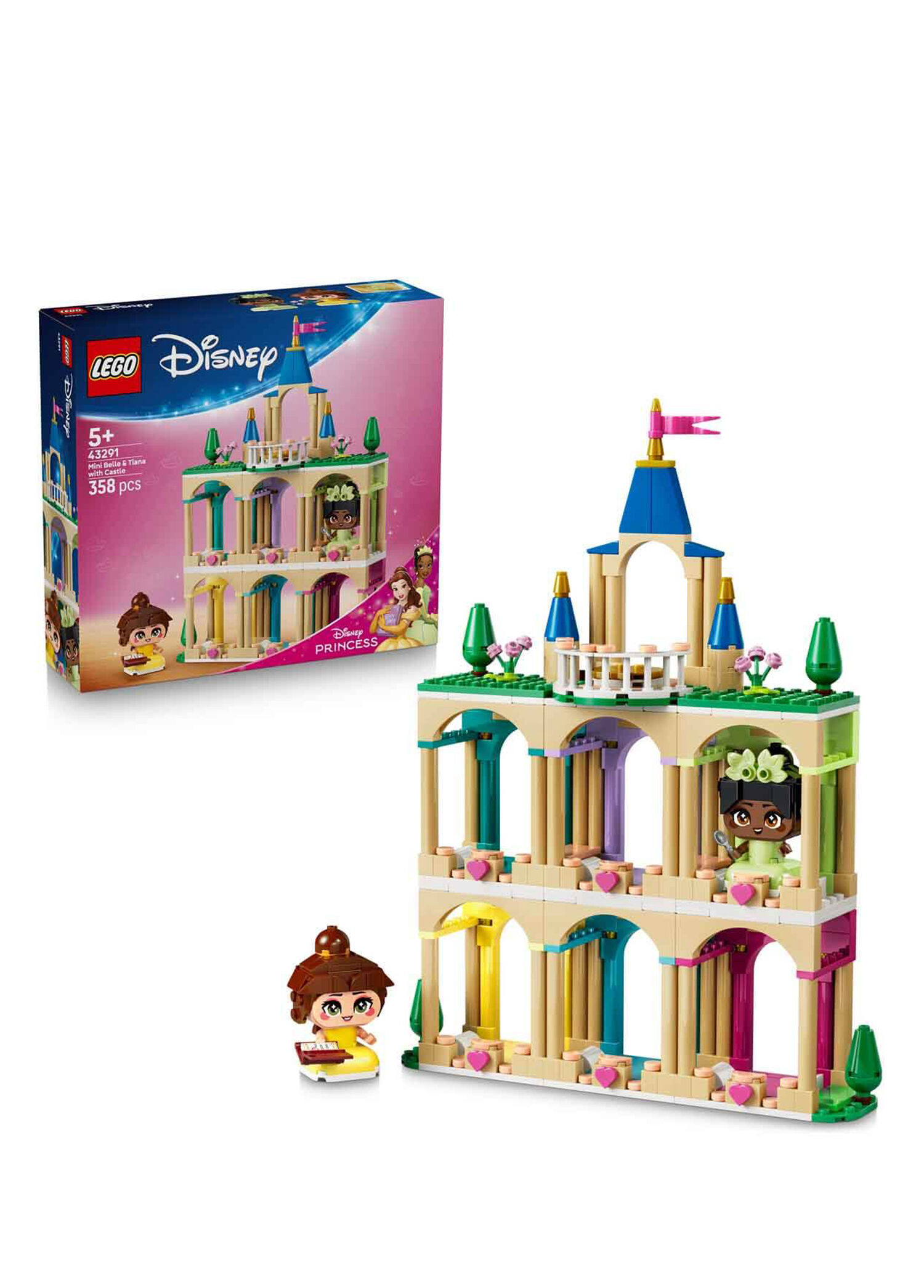 Disney Princess Şato ile Mini Belle ve Tiana 358 Parça 5+ Yaş Yapı Oyuncağı 43291