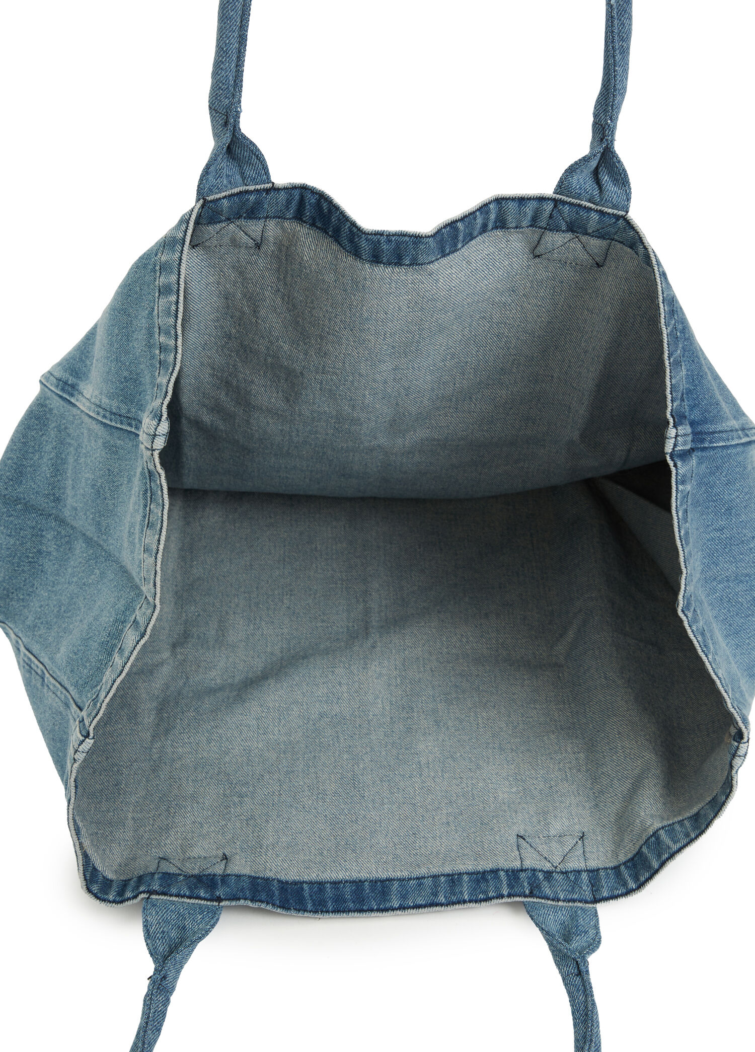 Anine Bing Mavi Kadın Leo Tote Siyah Kadın Denim Alışveriş Çantası