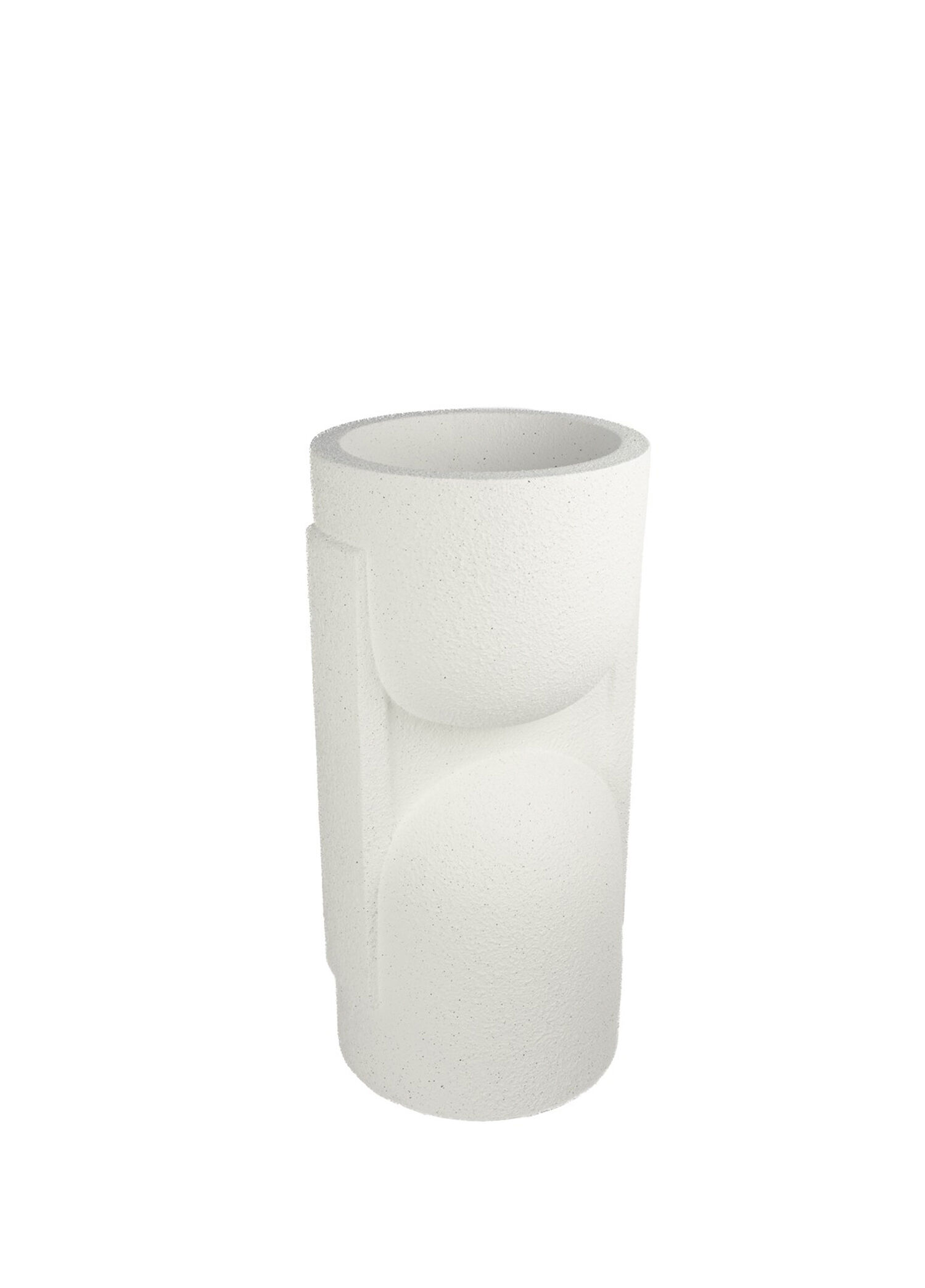 Beyaz Polyresin Saksı 35x72 cm