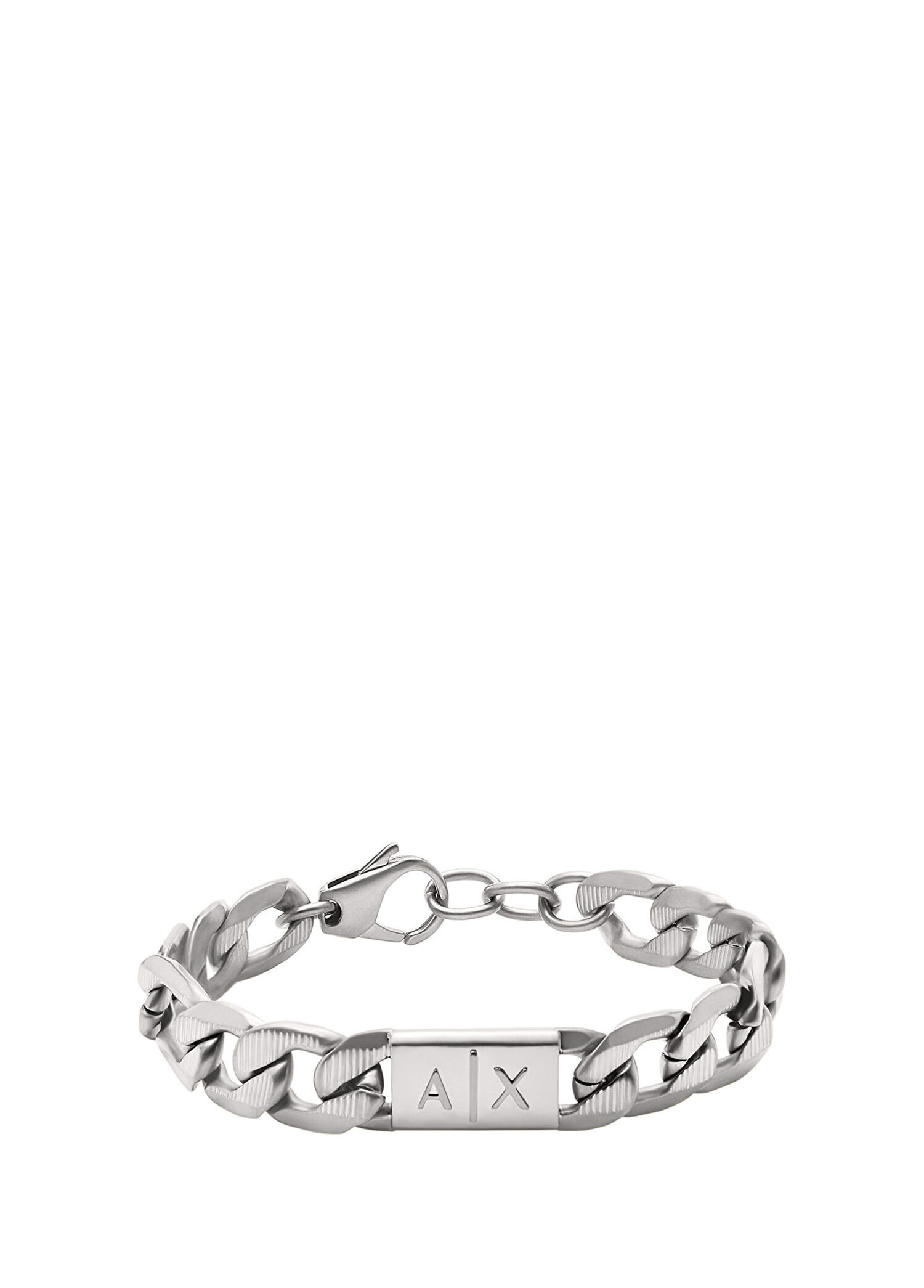 AXG0077-040 Metalik Gri Çelik Erkek Bileklik