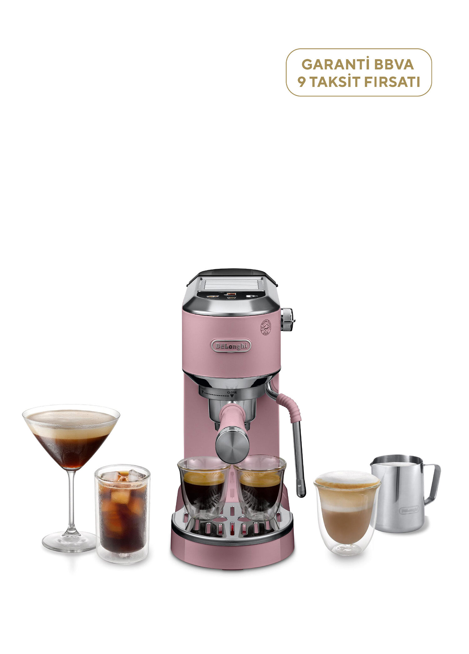 Dedica Duo ManuelK 1.1L 15 Bar Basınç Gücü Süt Köpürtücülü Isıtma Sistemli Espresso Makinesi EC890.PK