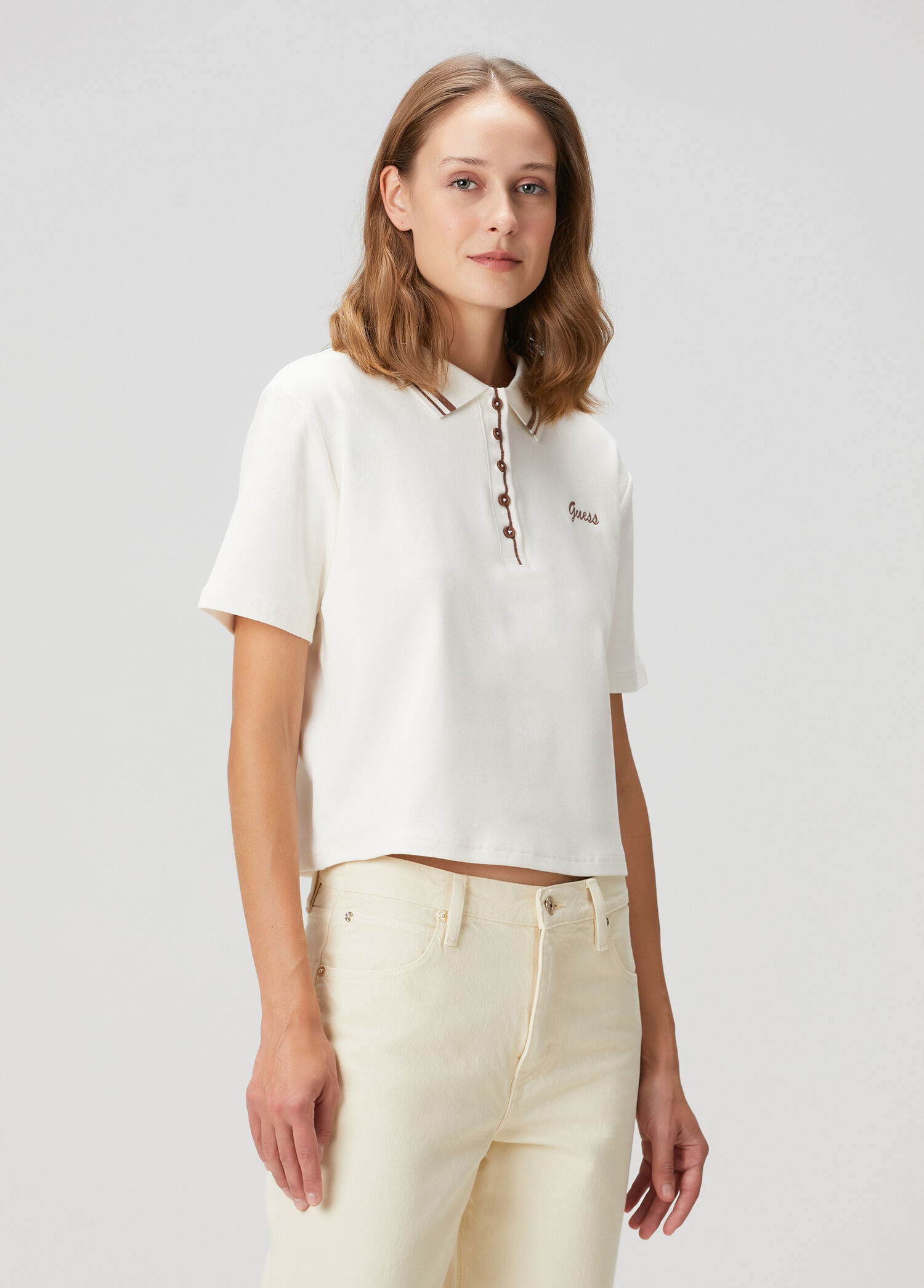 Fabia Beyaz Polo T-shirt