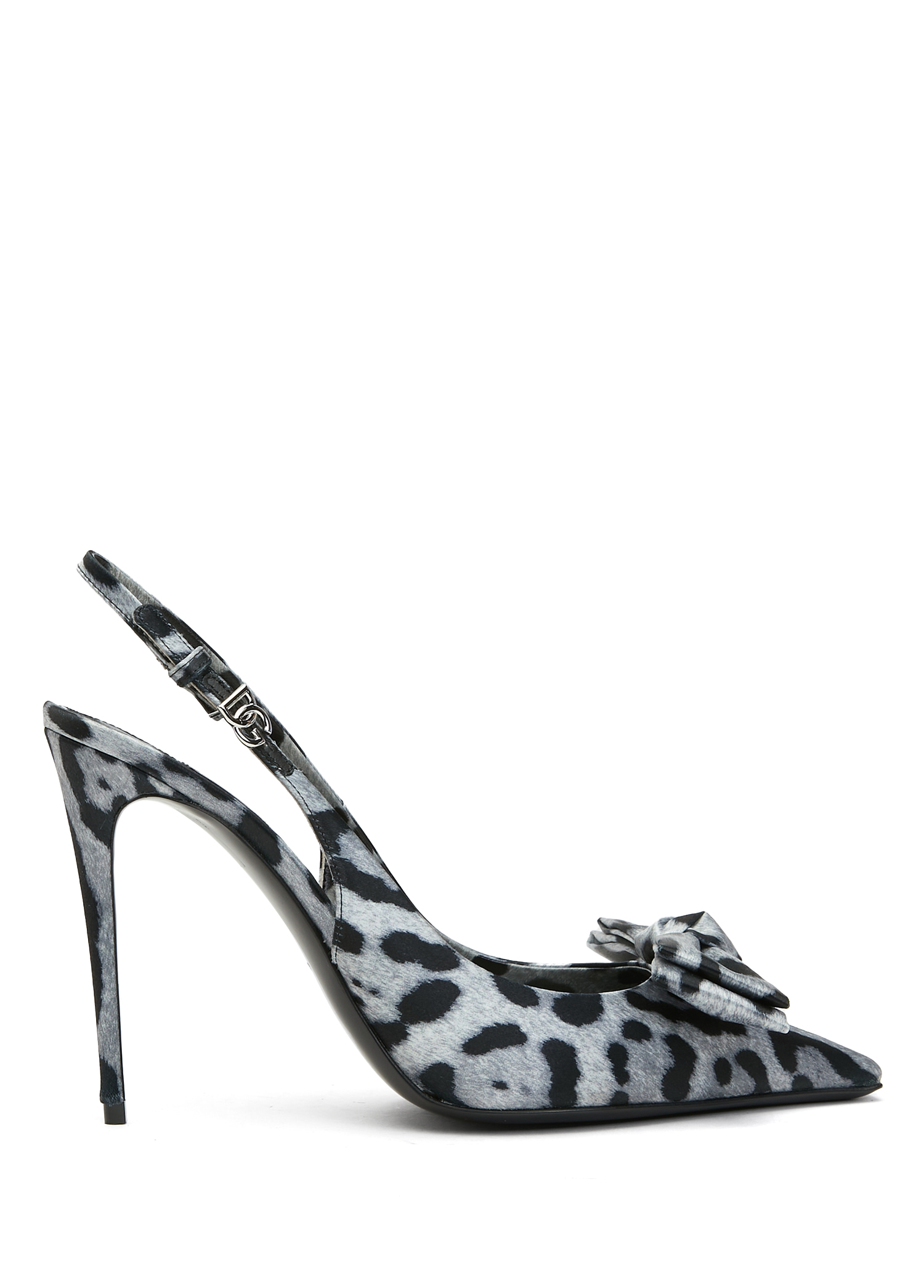 Slingback Leopar Desenli Topuklu Ayakkabı