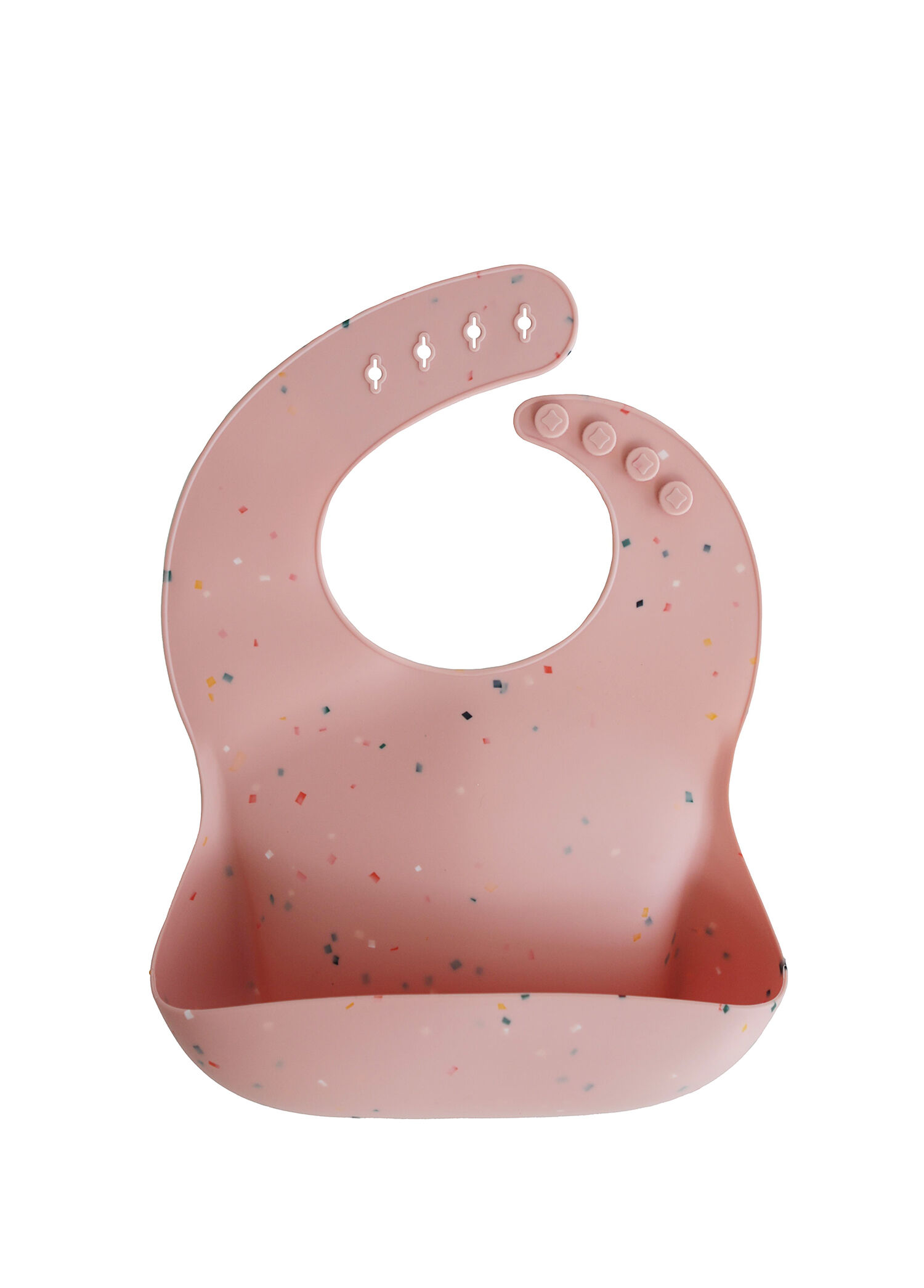 Powder Pink Confetti Silikon Kolsuz Mama Önlüğü