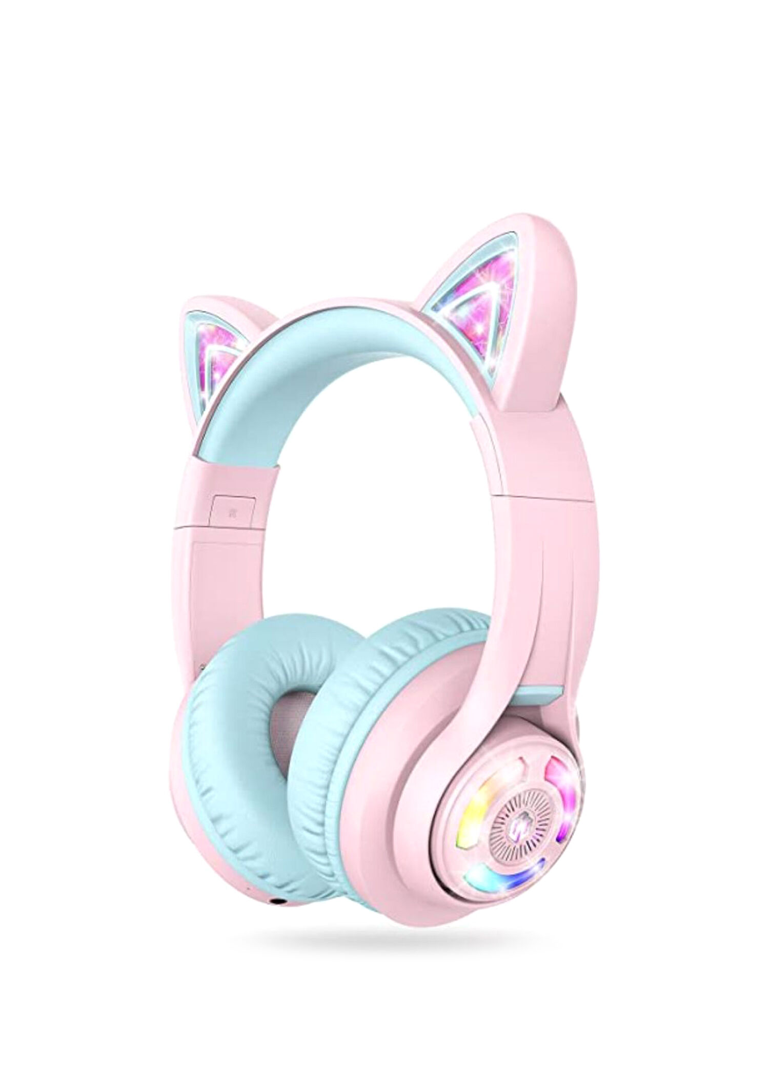 BTH13 Pembe Kedi Kulaklı Unisex Çocuk Bluetooth Kulak Üstü Bluetooth Kulaklık