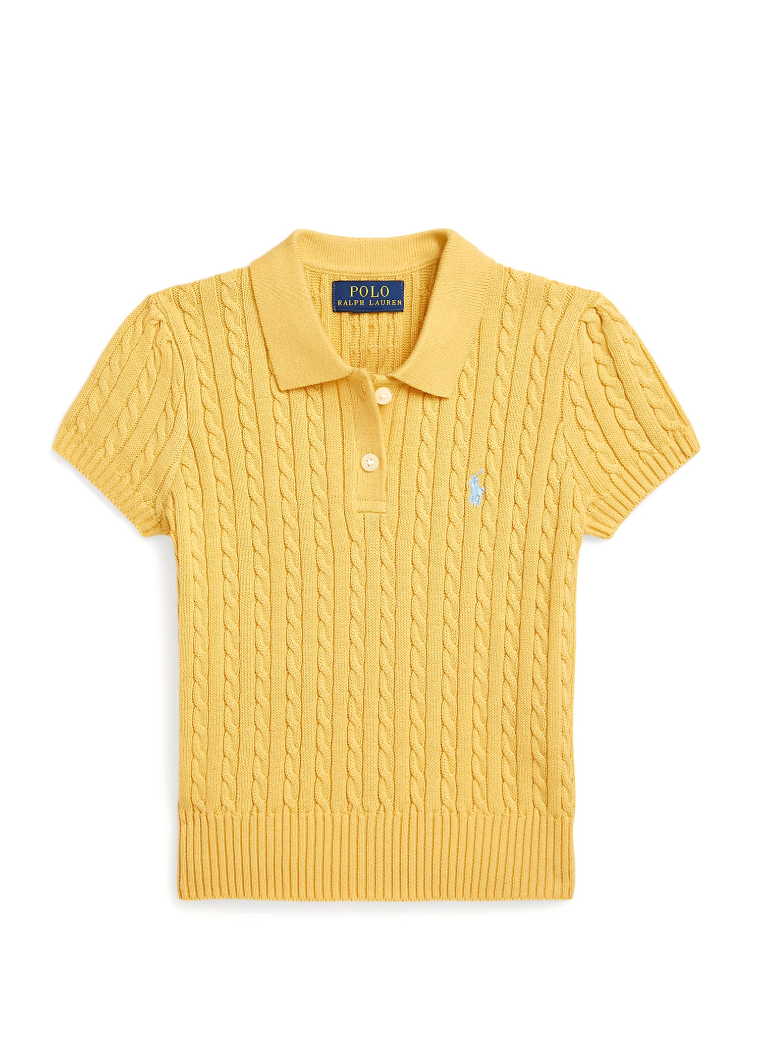 Polo Ralph Lauren - Sarı Kısa Kollu Kız Çocuk Kazak - Sarı