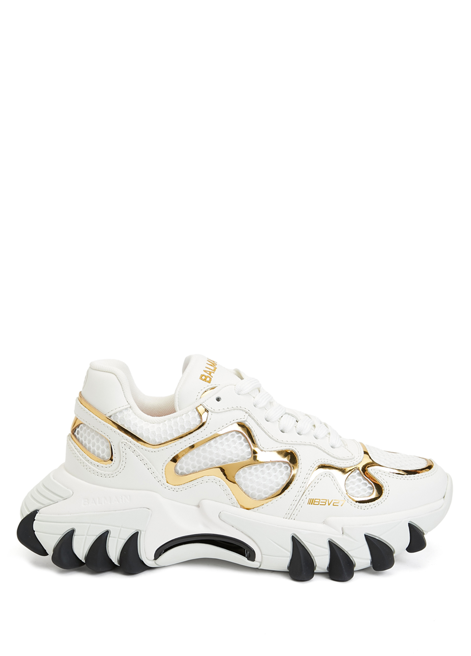 B East Beyaz Gold Logolu Kadın Deri Sneaker