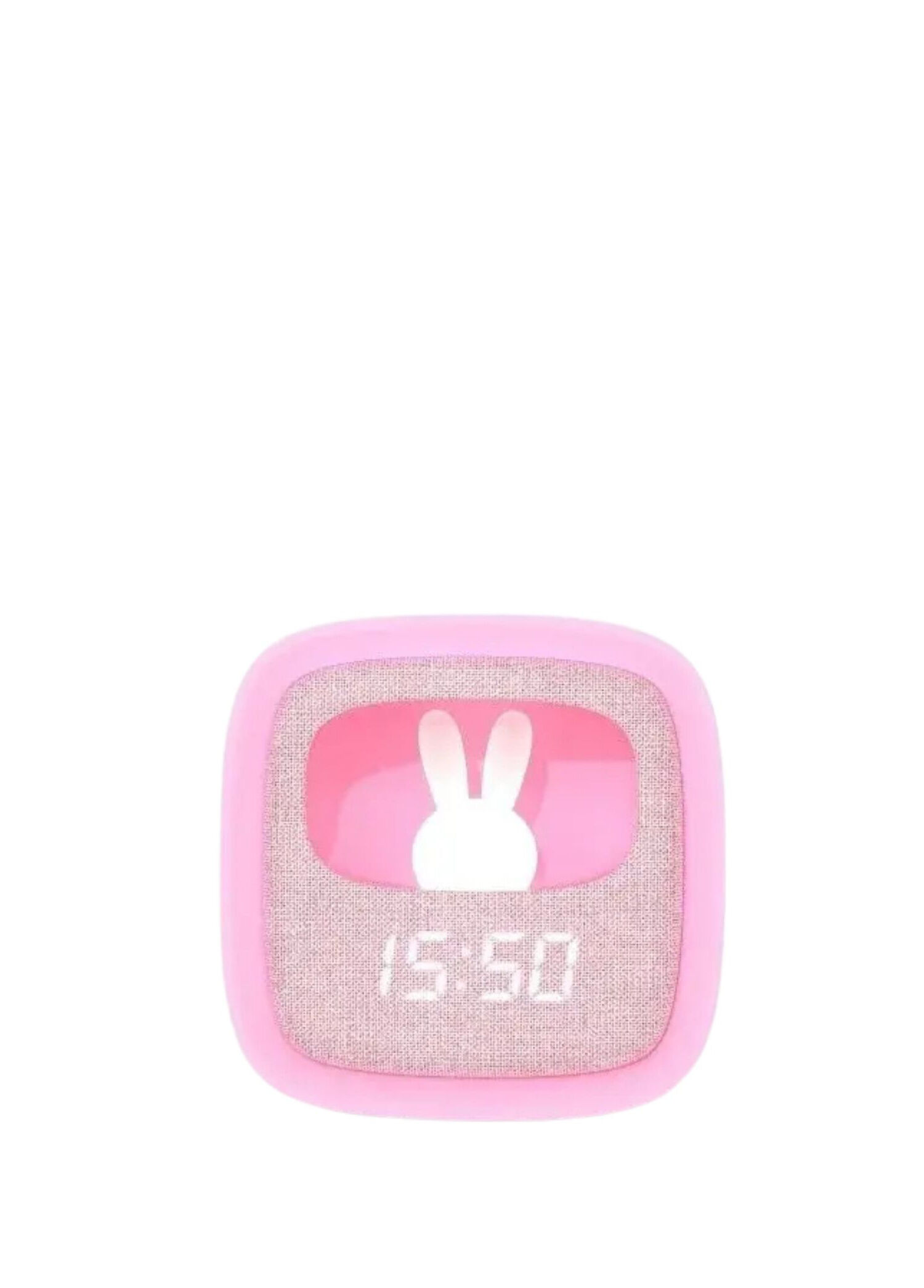 Şeker Pembe Tavşan Gece Lambası ve Masaüstü Saati