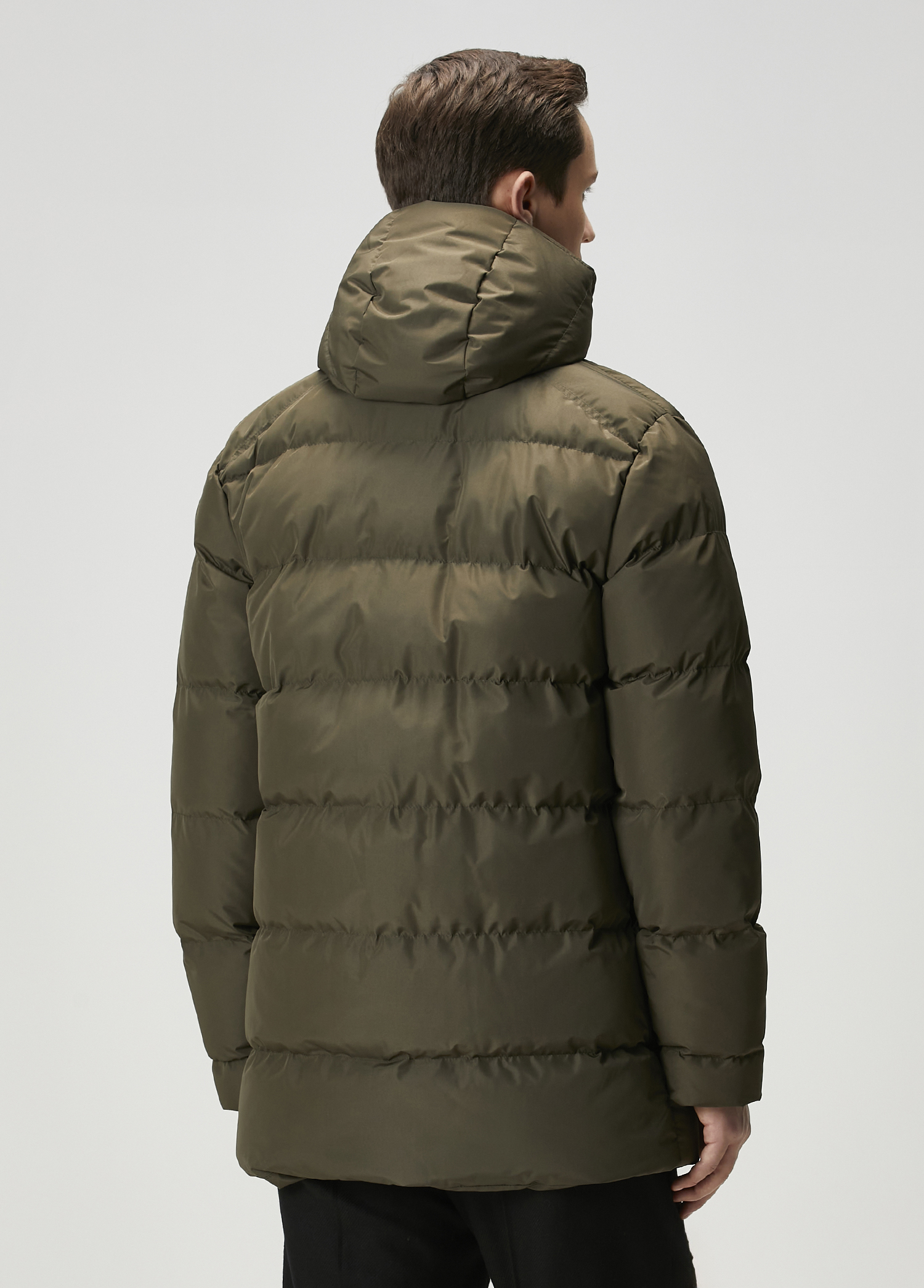 Haki Kapüşonlu Puff Mont_3