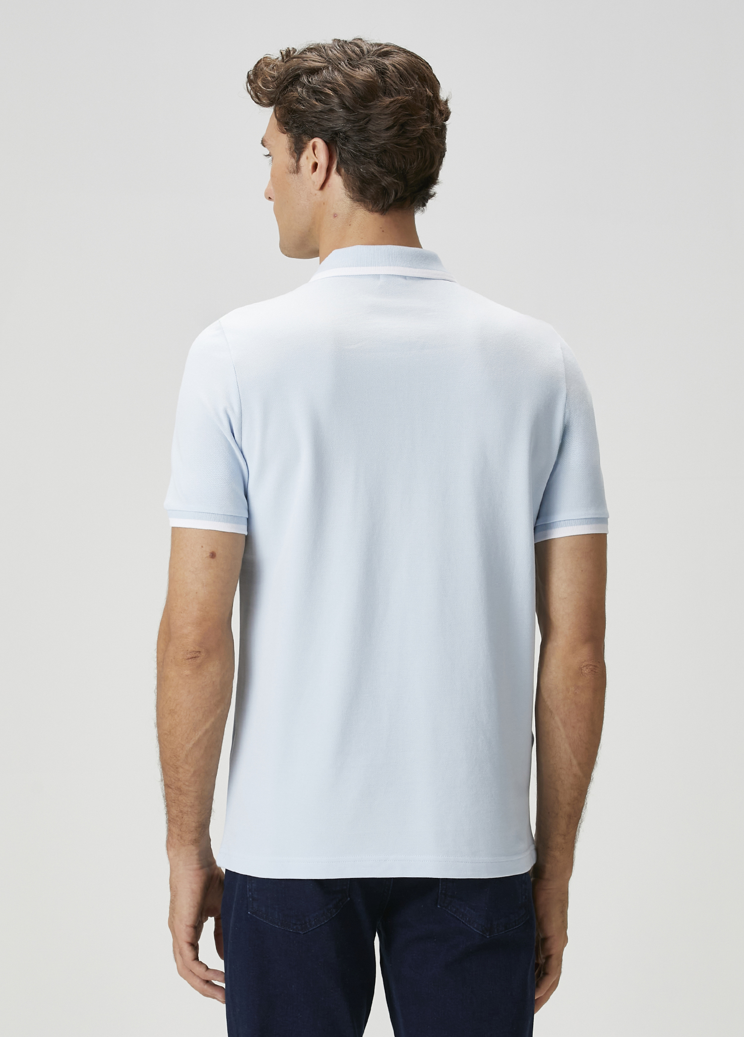 Açık Mavi Beyaz Polo T-shirt_3
