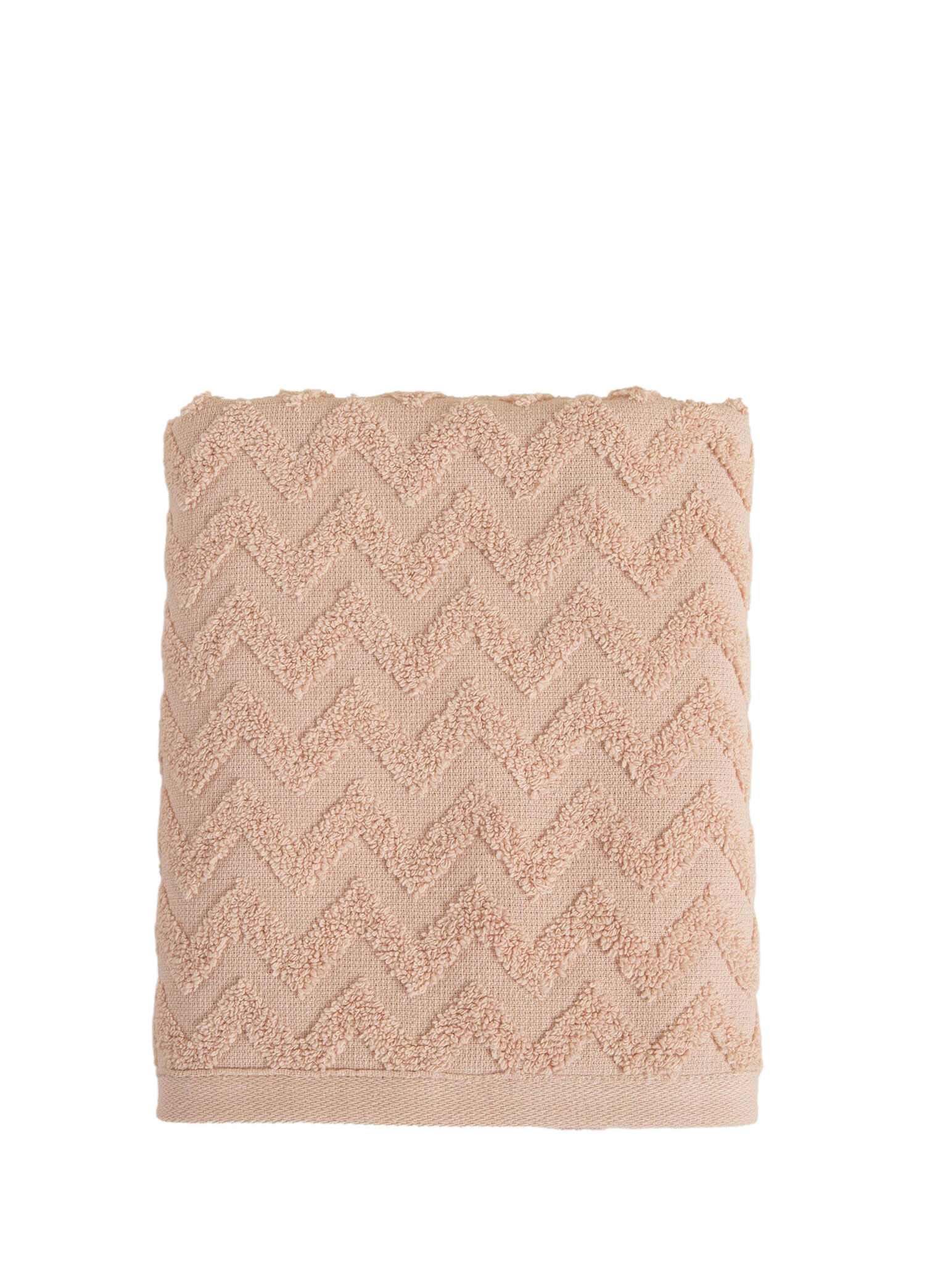 Zigzag Somon Pamuklu Banyo Havlusu 70 x 140 cm