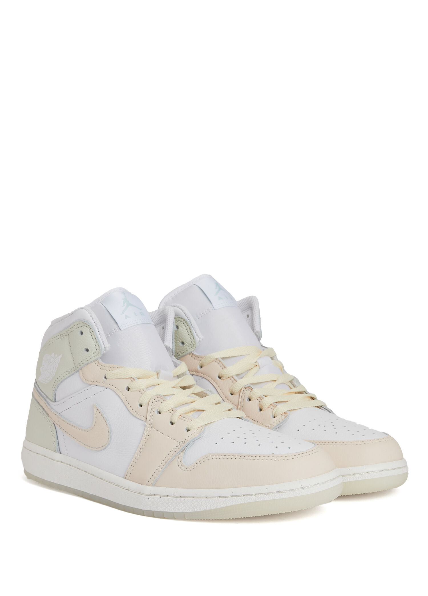 Nike - Air Jordan 1 Mid Çok Renkli Erkek Deri Sneaker - Çok Renkli