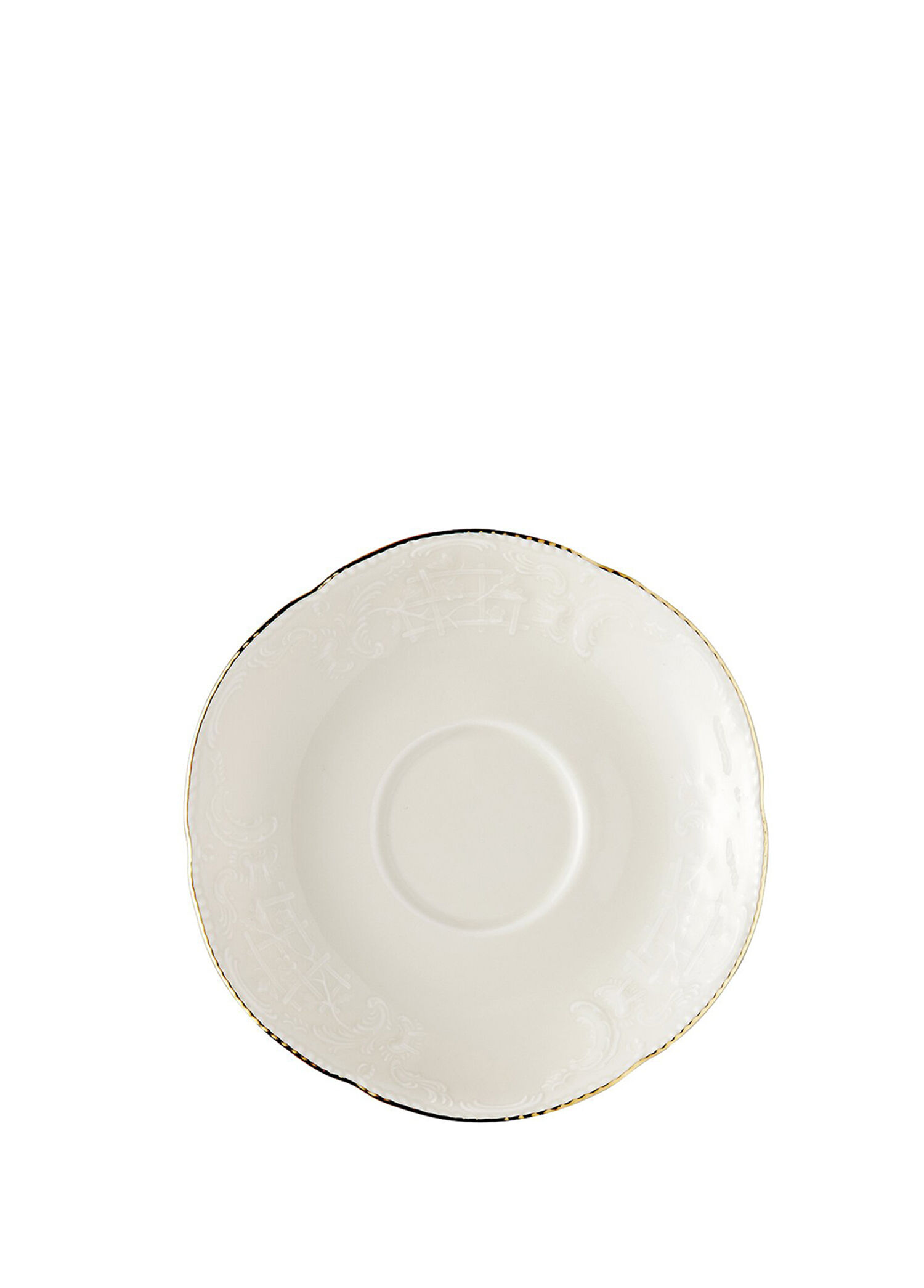Sanssouci Elfenbein Gold Porselen Kahve ve Çay Fincan Tabağı 14 cm