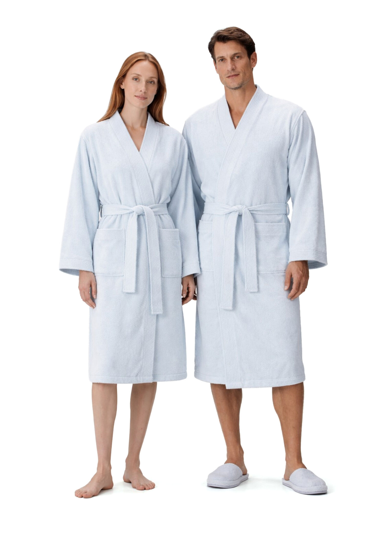 Verona Buz Mavi Bambu Unisex 2'li Bornoz Takımı