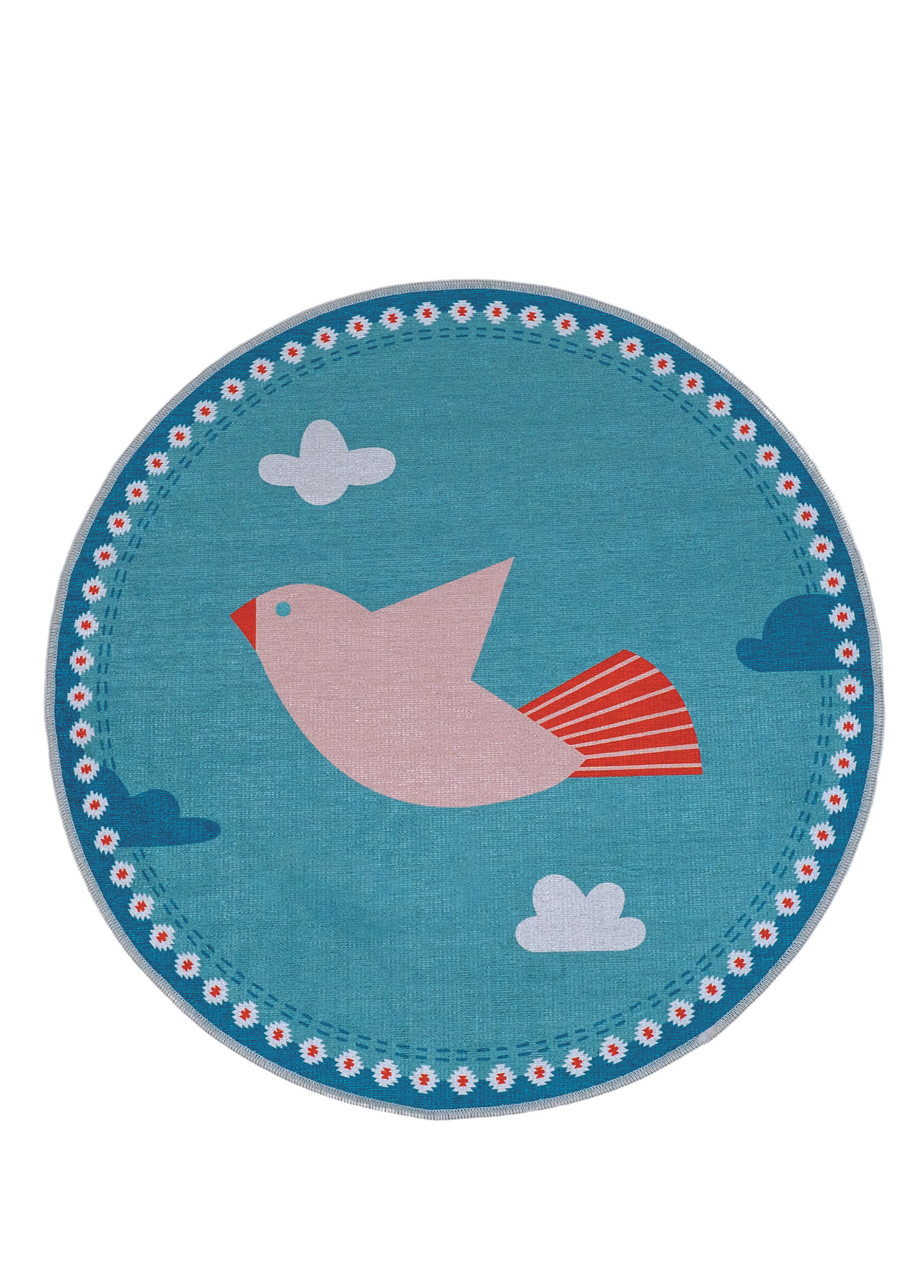 Amulet Bird Mint Yeşili Yıkanabilir Çocuk Halısı 120 cm