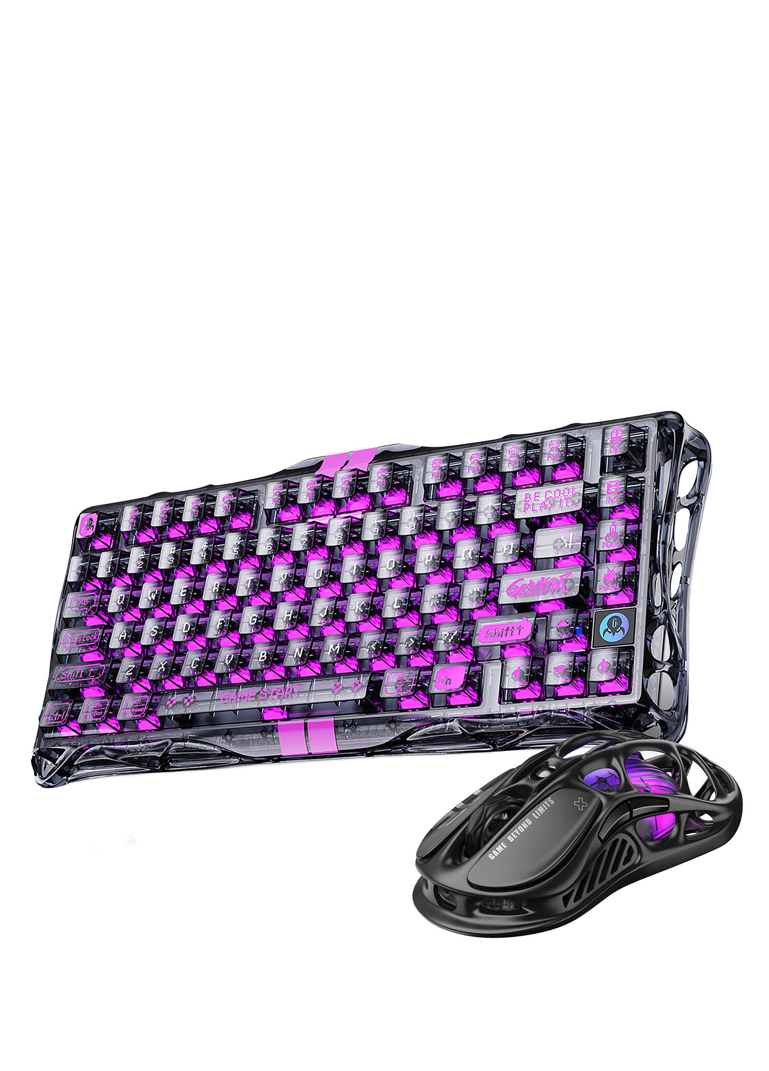 Mercury V75 Lite Hall Effect, Rapid Trigger 8.000 Hz Kablolu Manyetik Klavye + M2 26.000 DPI RGB Kablosuz Mouse Oyuncu Seti, Siyah