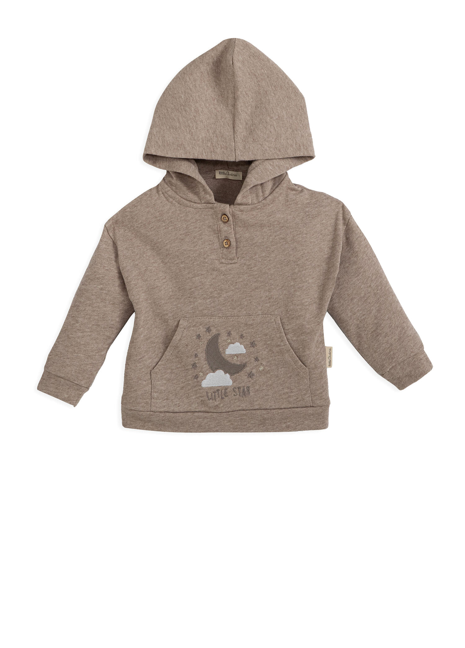 Dream Cloud Bej Melanj Kapüşonlu Unisex Bebek Sweatshirt