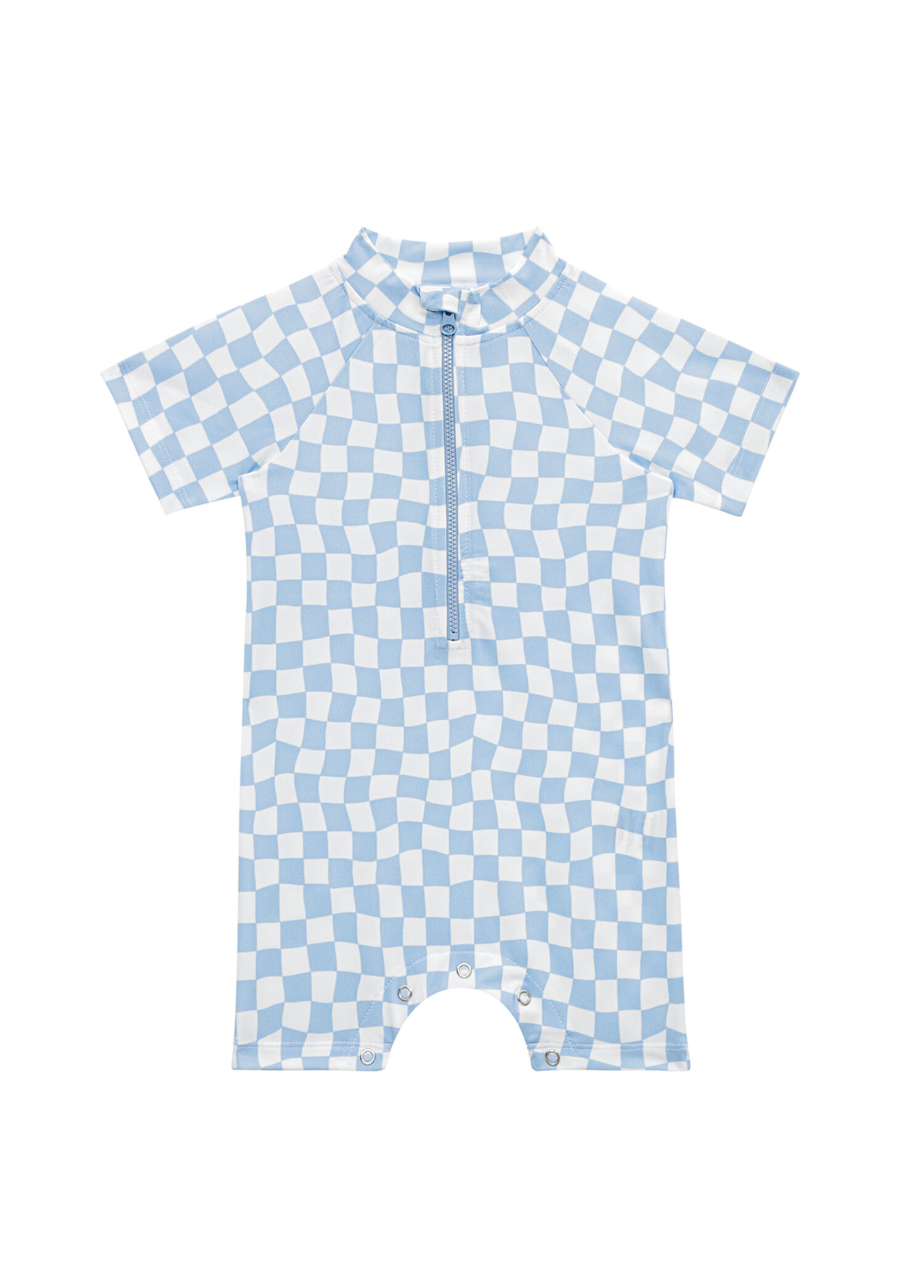Groovy Checker UV Korumalı Alttan Çıtçıtlı Erkek Bebek Mayo