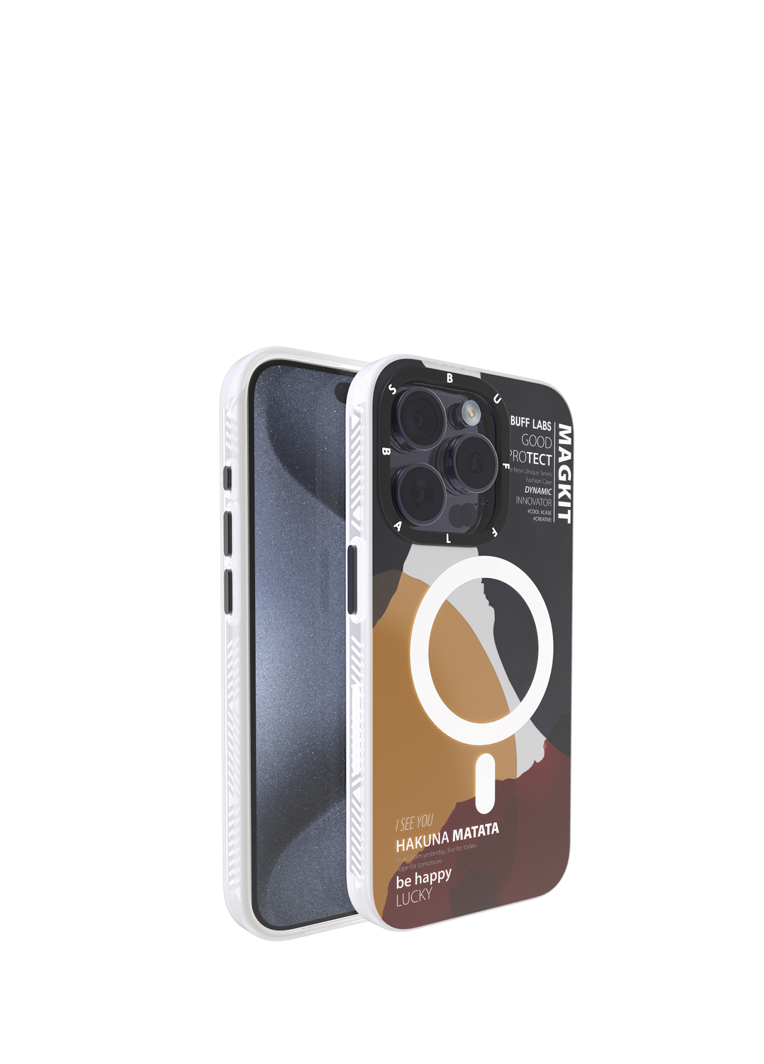 iPhone 15 Pro MagKit Hakuna Desenli Kılıf