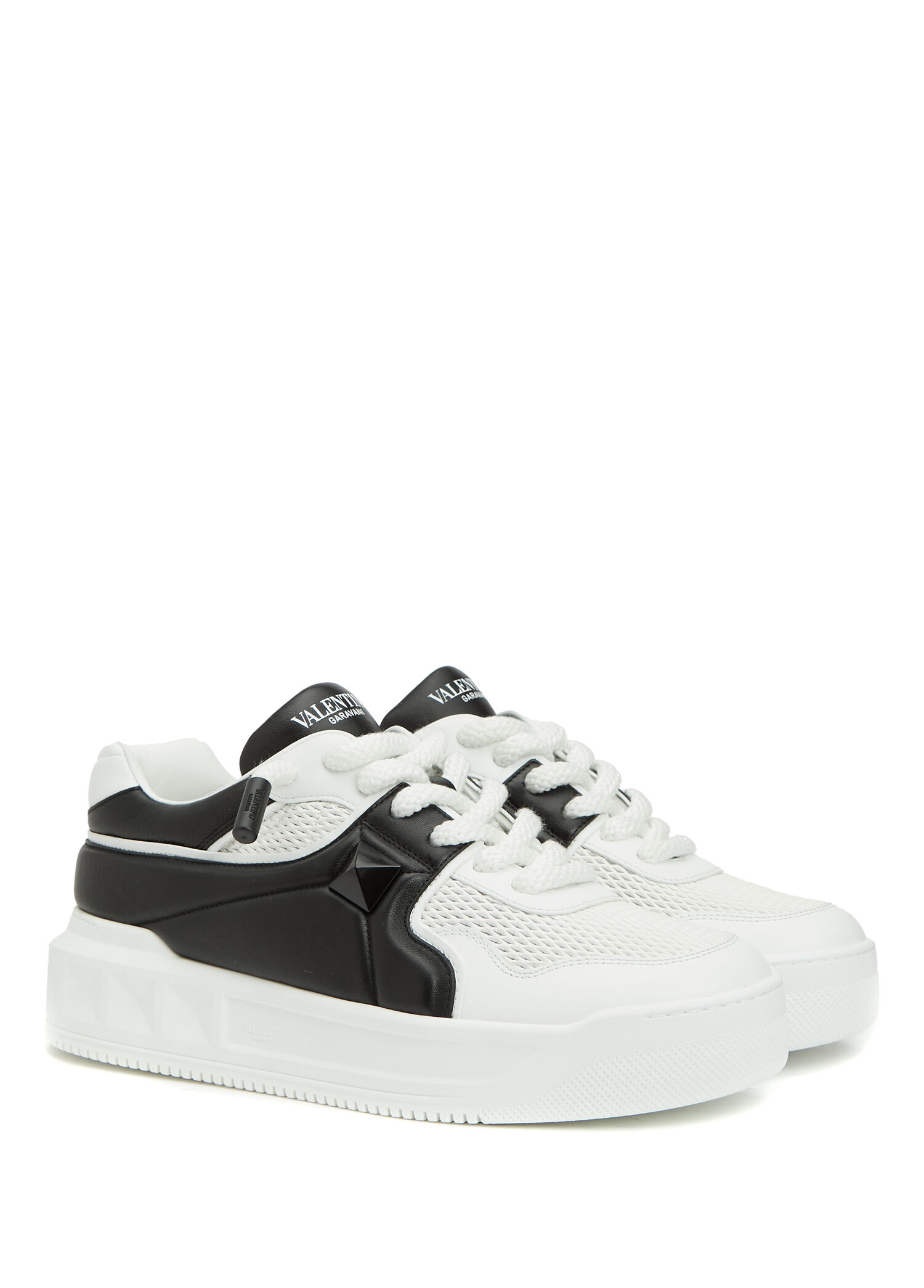 Valentino Garavani - One Stud XL Siyah Beyaz Erkek Sneaker - Siyah