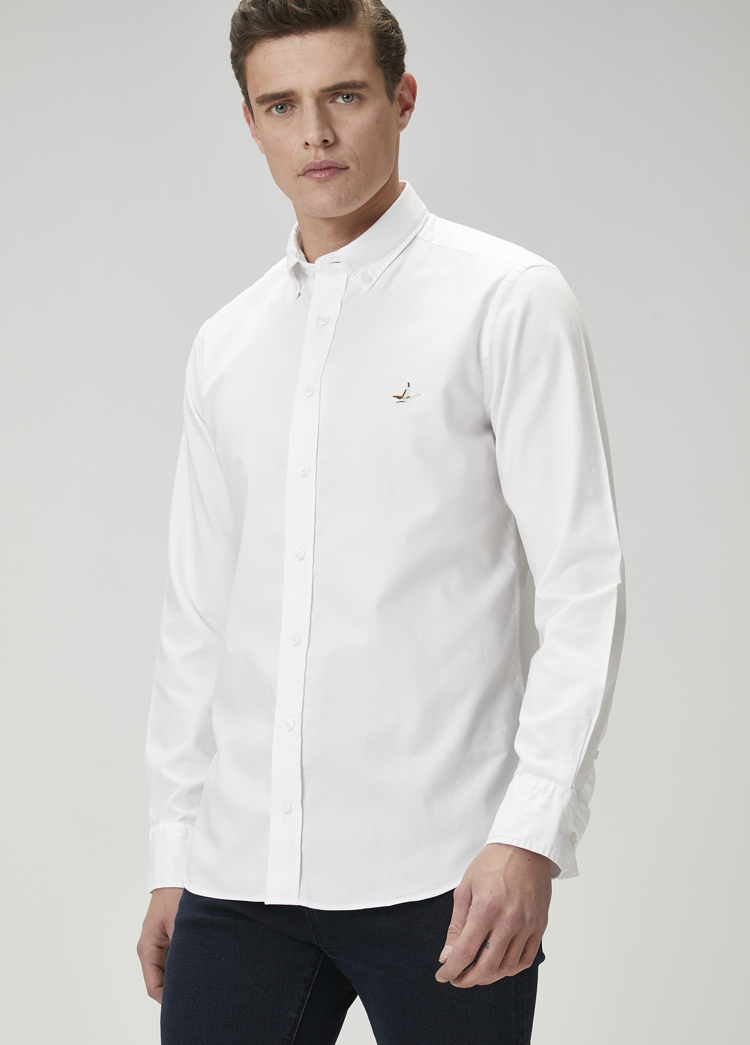 Slim Fit Beyaz Oxford Gömlek_1