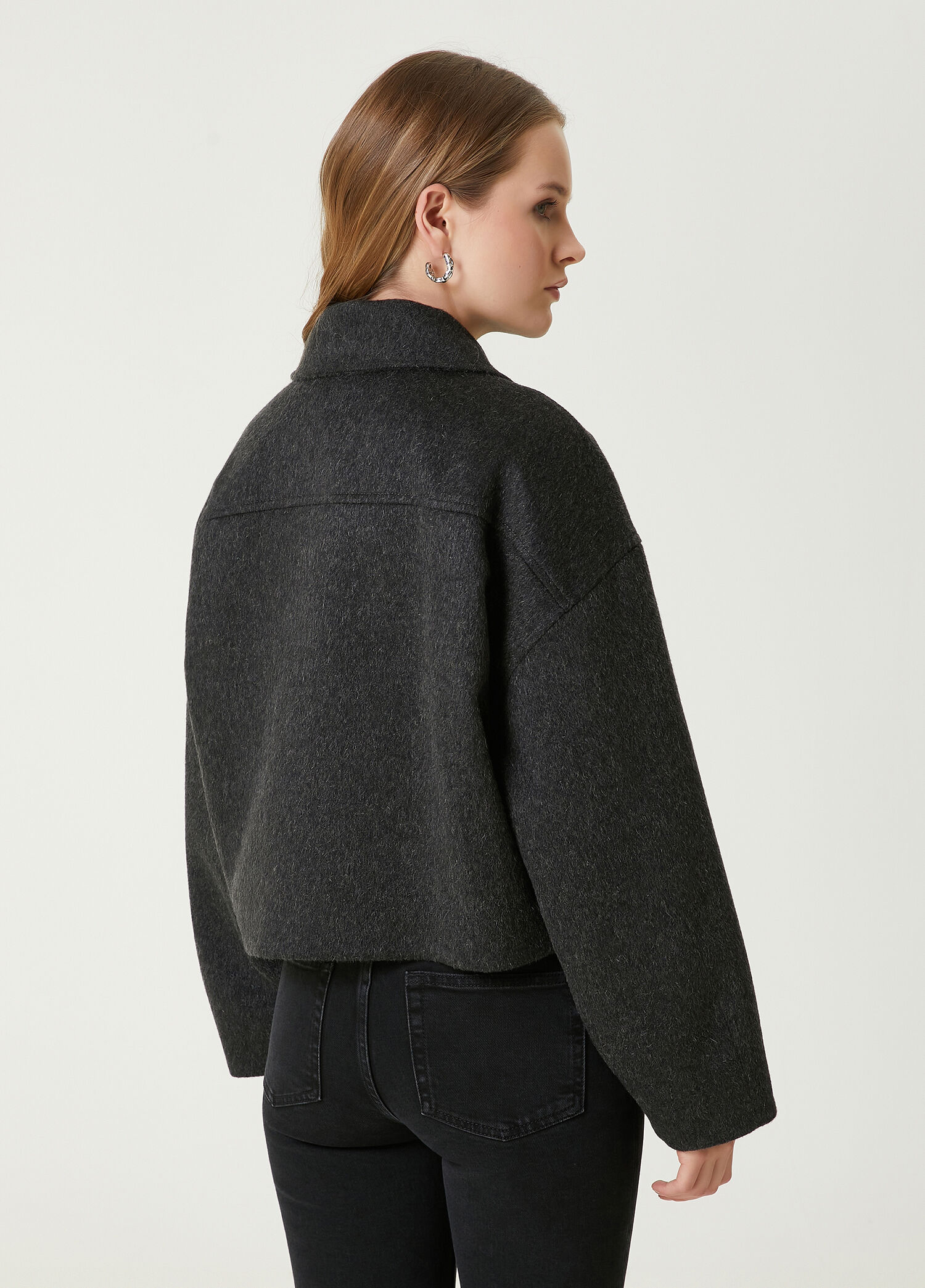 Beymen Club - Antrasit Oversize Yün Ceket