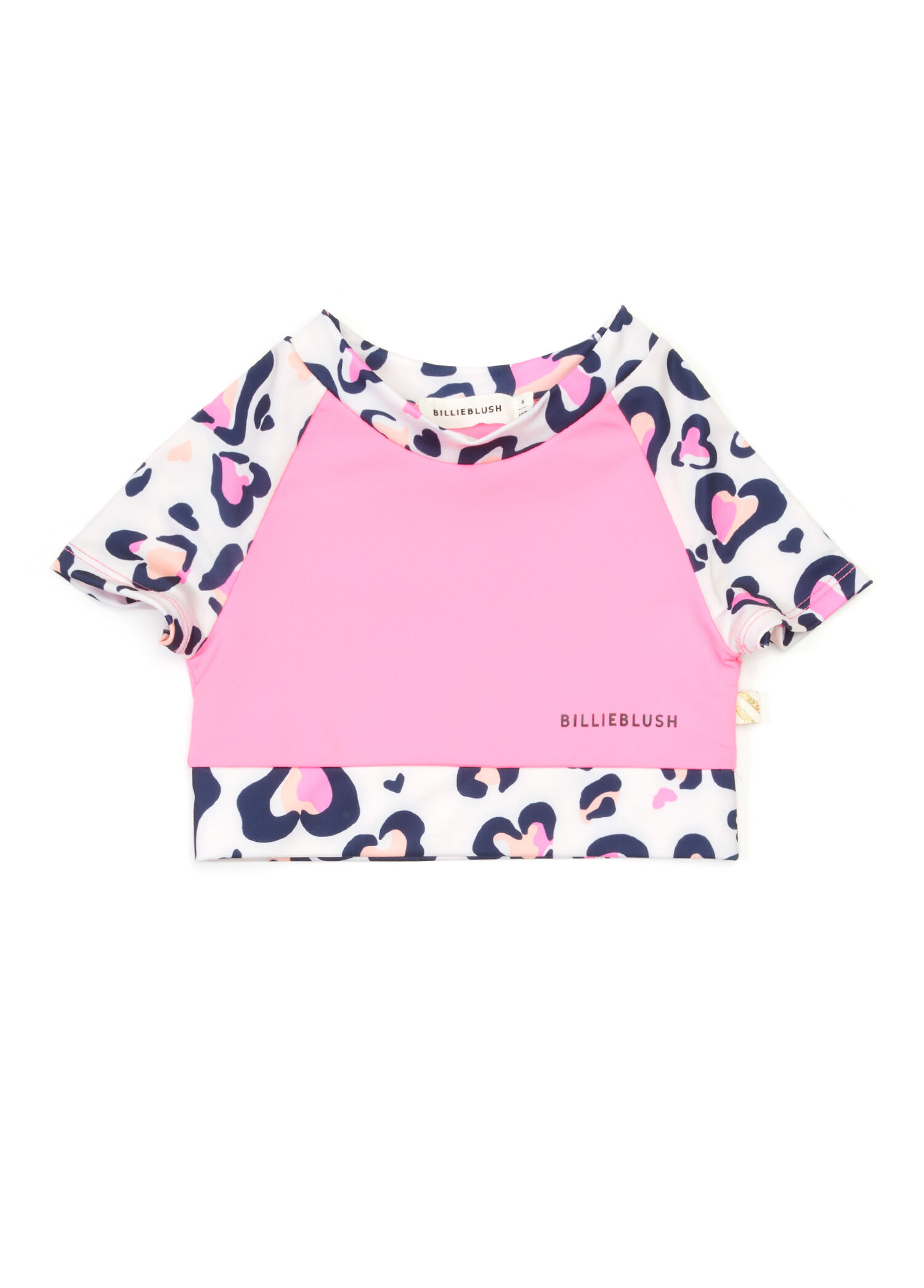 Pembe Leopar Kalp Desenli Kız Çocuk Atlet