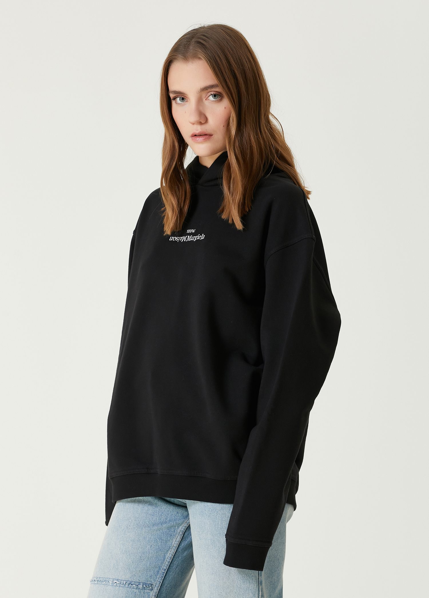 Siyah Kapüşonlu Sweatshirt