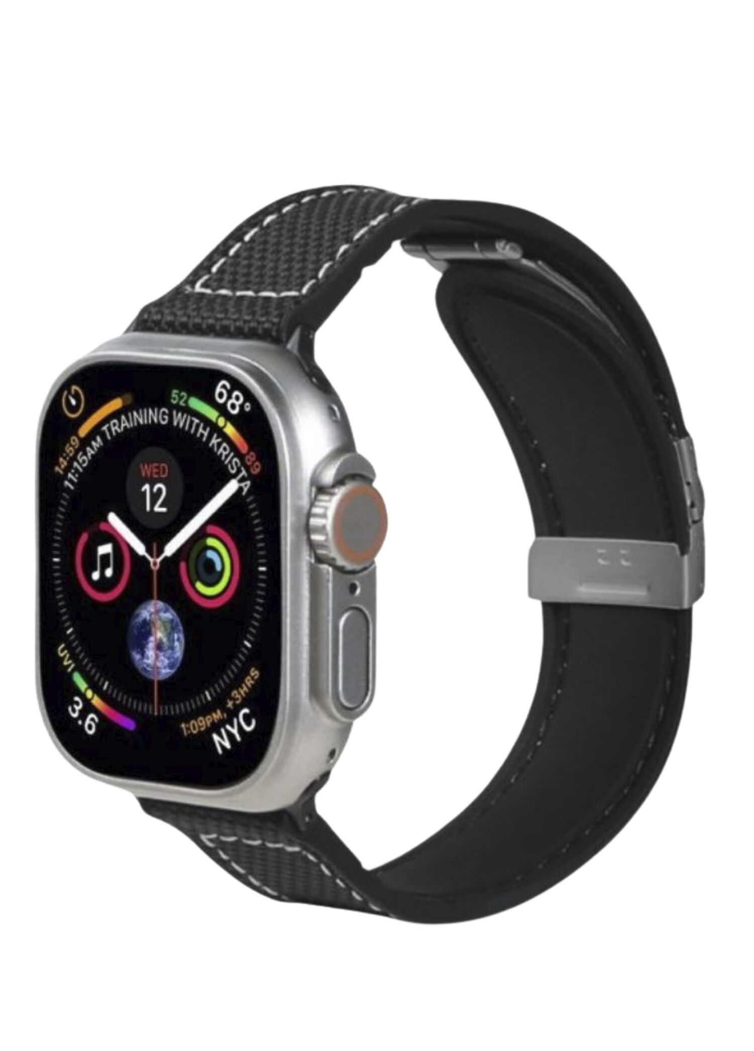 Apple Watch Siyah Kanvas Akıllı Saat Kordon