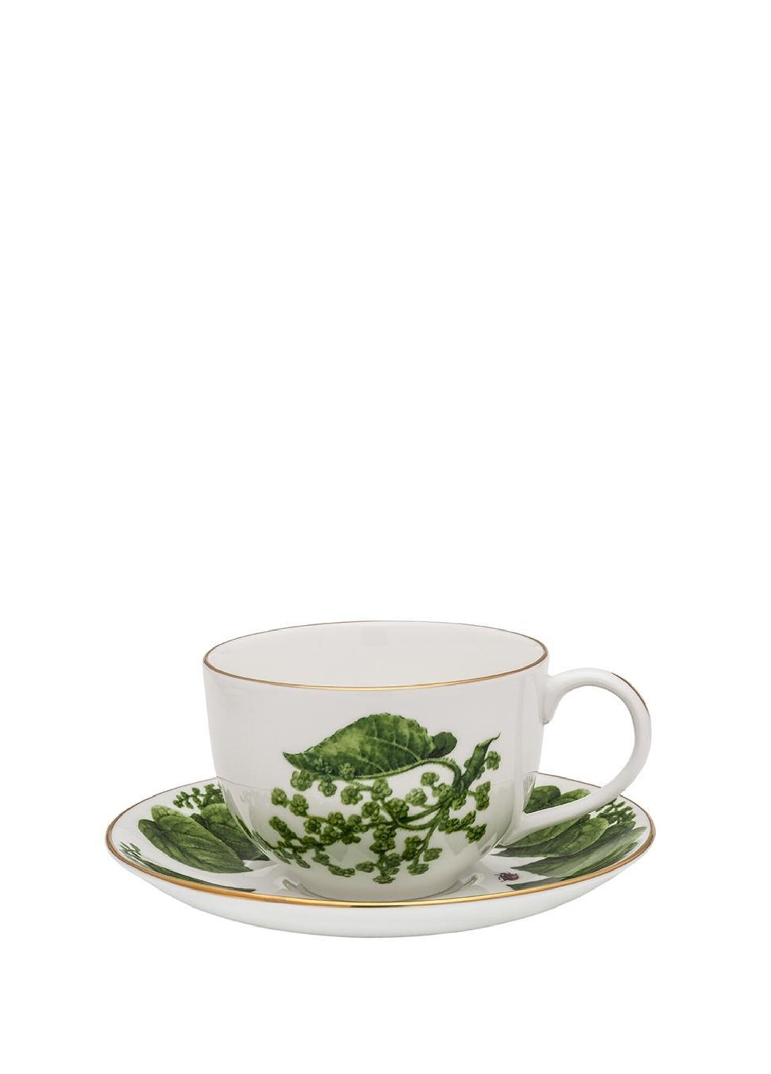 Al Fresco Desenli Bone China Çay Fincanı ve Tabağı