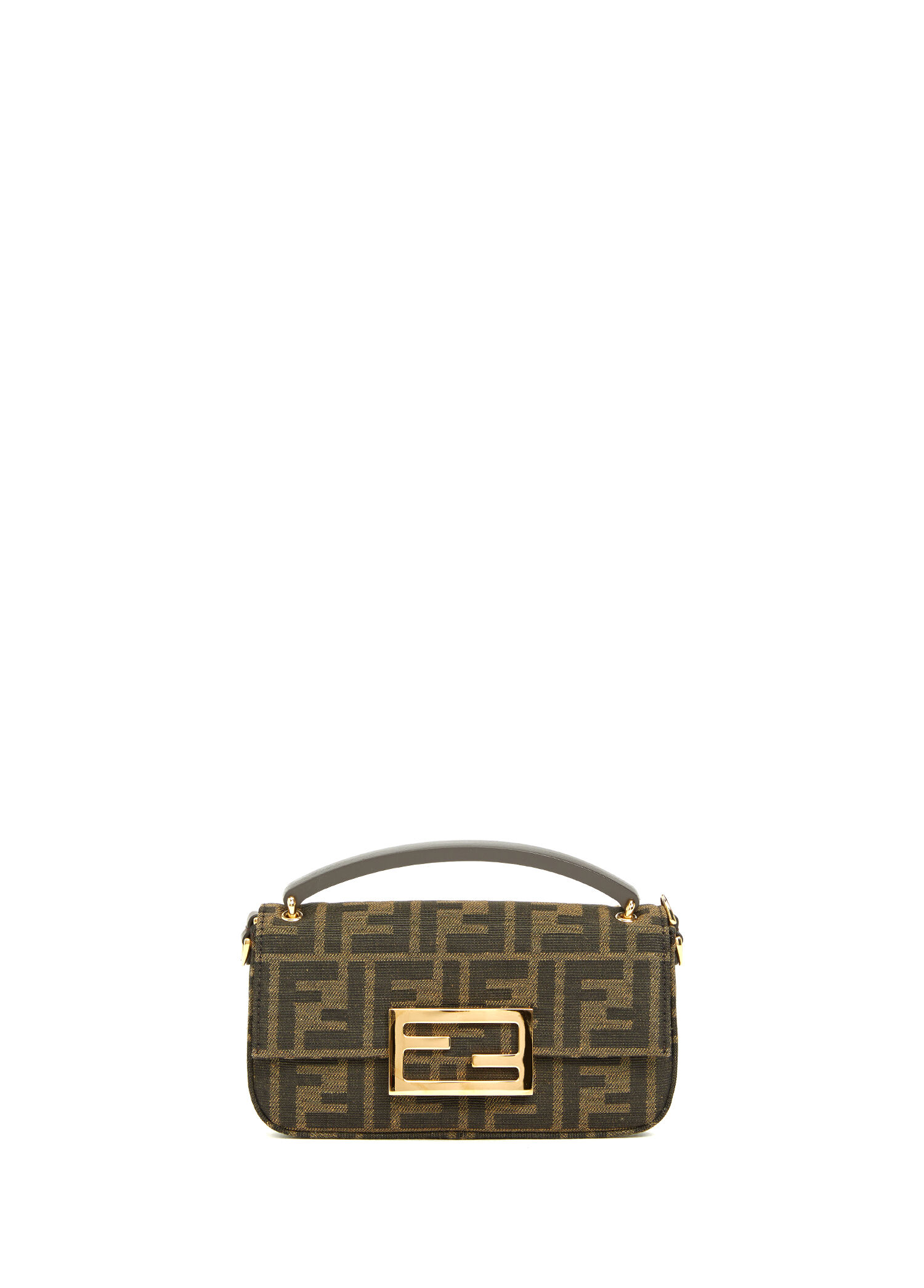 Fendi Kahverengi Kadın Baguette Kahverengi Logo Desenli Kadın