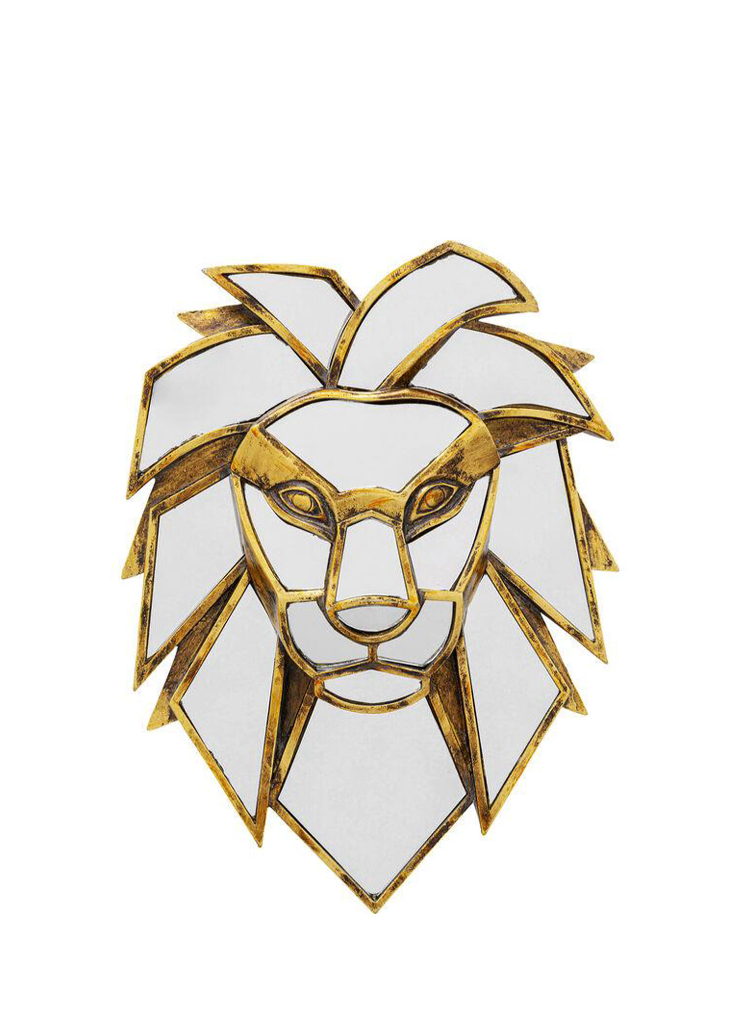 Lion Altın Rengi Dekoratif Duvar Aynası