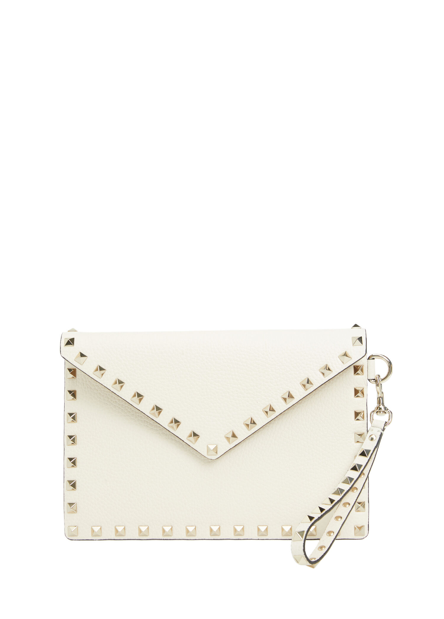 Rockstud Ekru Kadın Deri El Portföyü