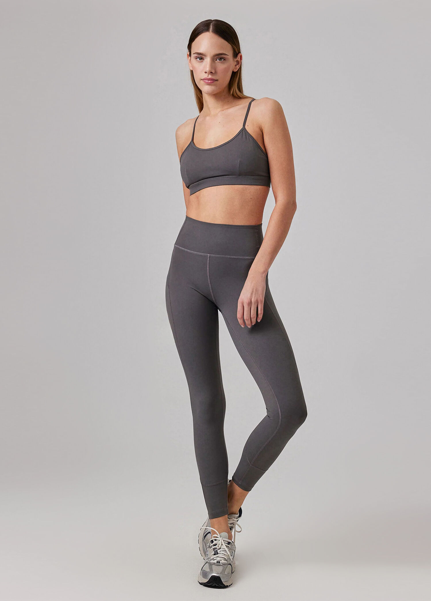 Amelie Glossy Legging Steel Gray Kadın Spor Tayt