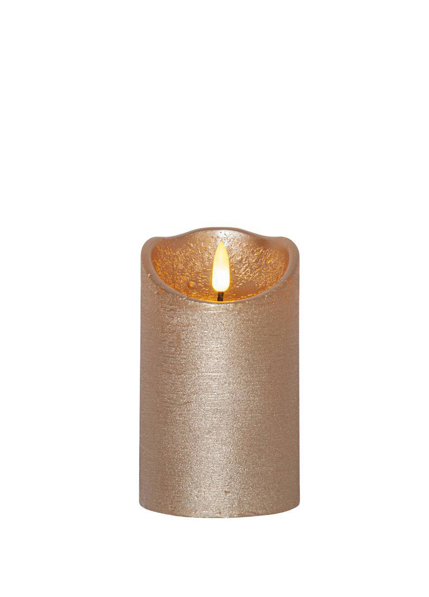 411499 Flamme Rustic Altın Rengi Led Mum 12,5 cm