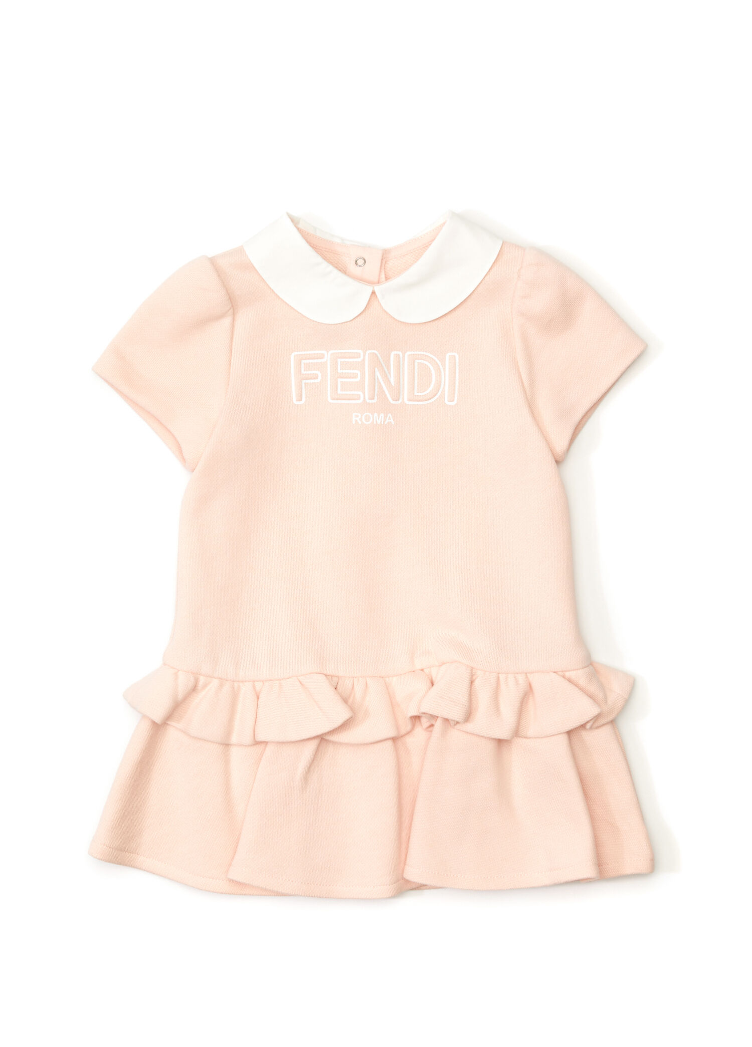 Pembe Fırfırlı Kız Bebek Elbise