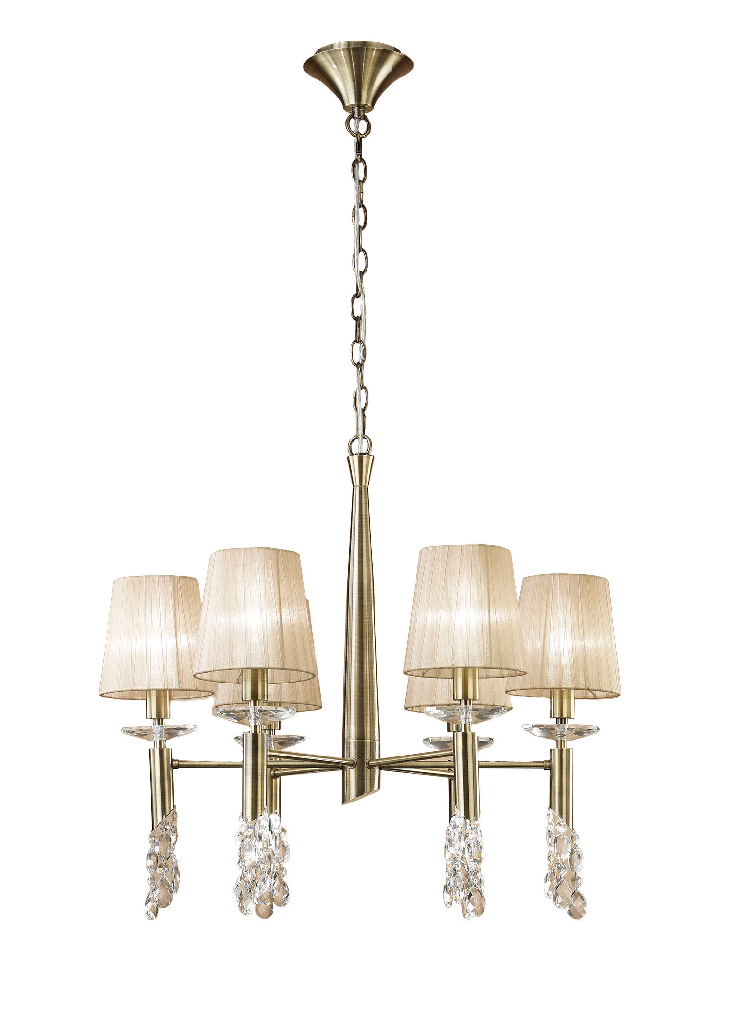 Tiffany Bronz 6 Kollu Metal Avize
