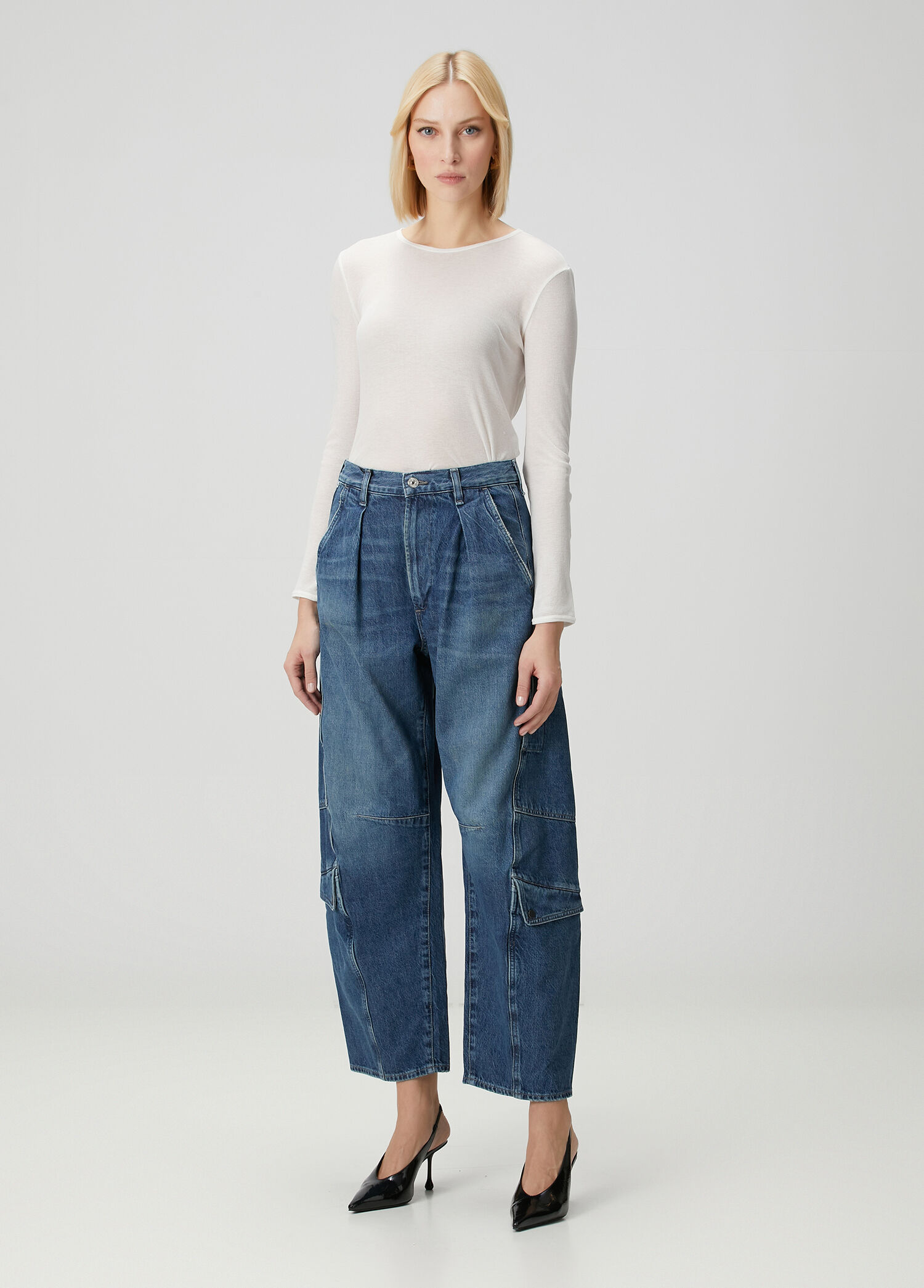 Citizens Of Humanity Mavi Kadın Flight Baggy Wide Leg Mavi Jean