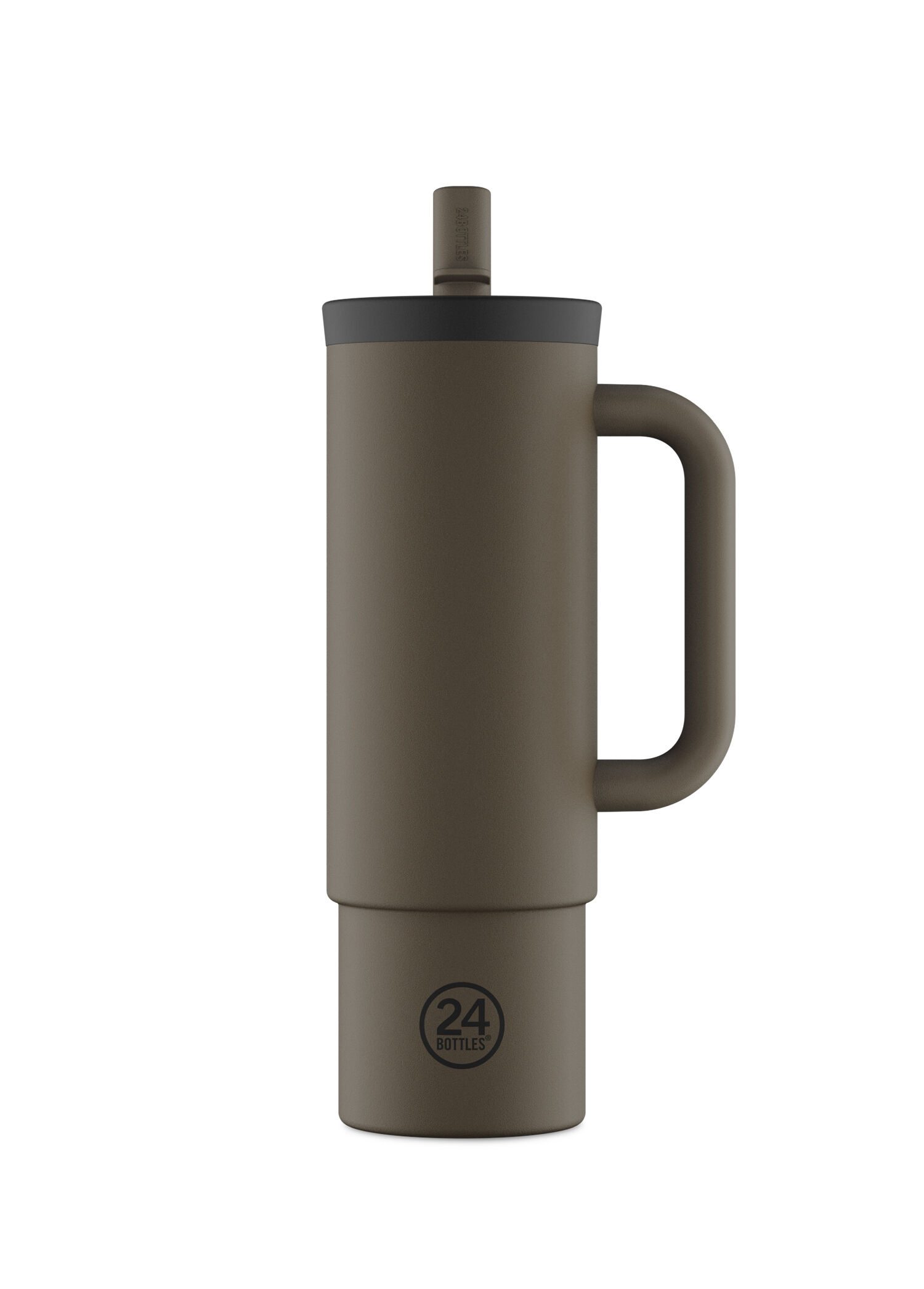 Kahverengi Straw Cup Pipetli Çelik Termos 800 ml