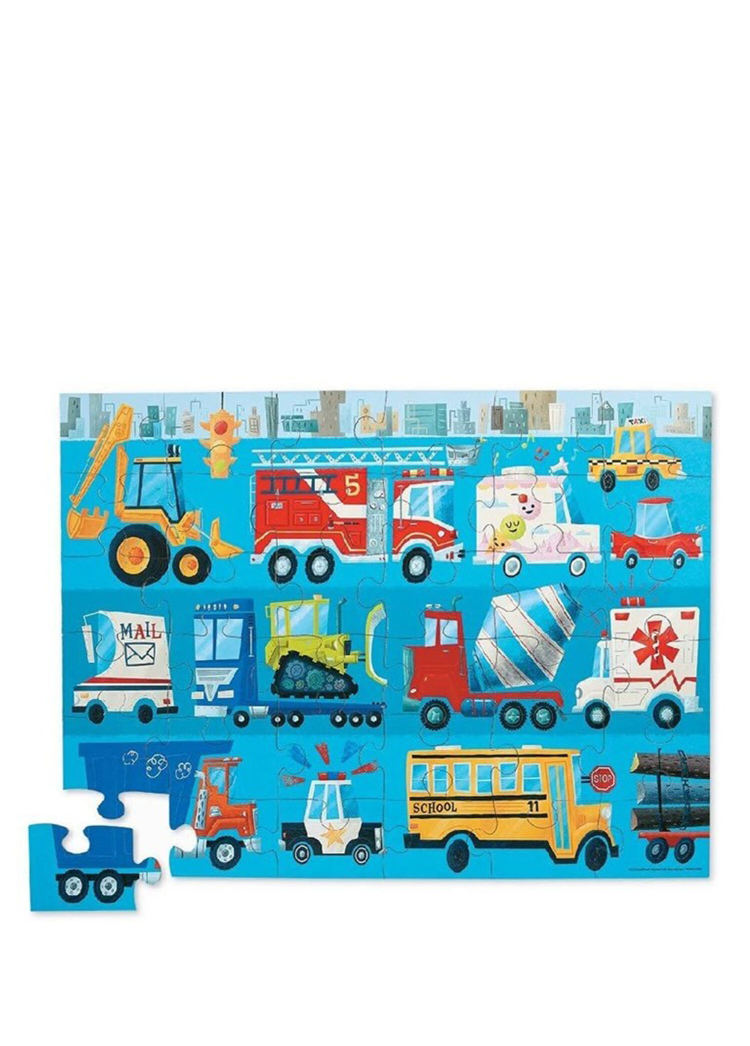 Araçlar 36 Parça Dekoratif Çocuk Puzzle